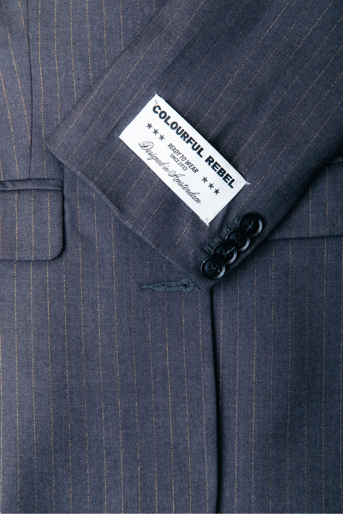 Blazer Gemma Lurex Pinstripe Dark Grey Blazer Colourful Rebel