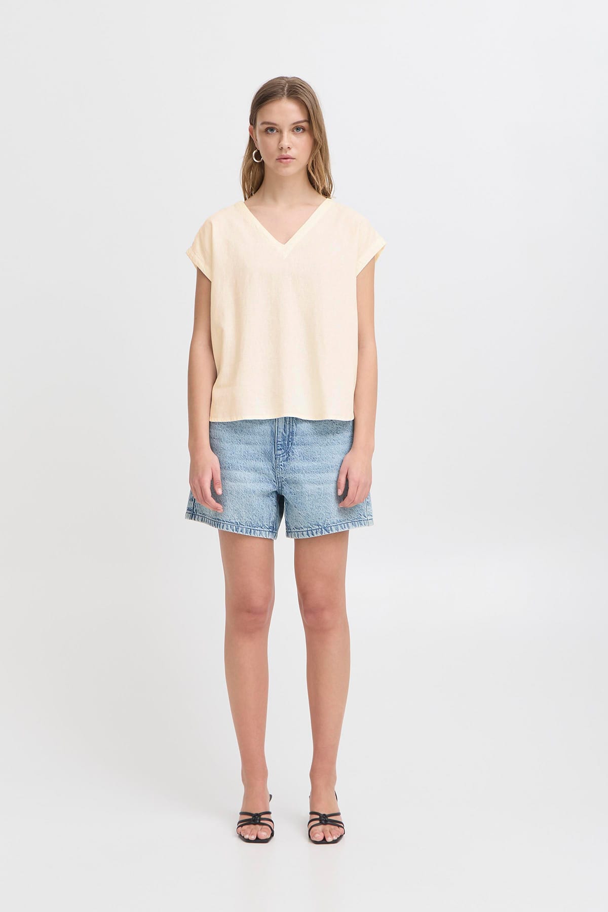 Bluse IHLINNO SS Natural Ecru Bluse ICHI