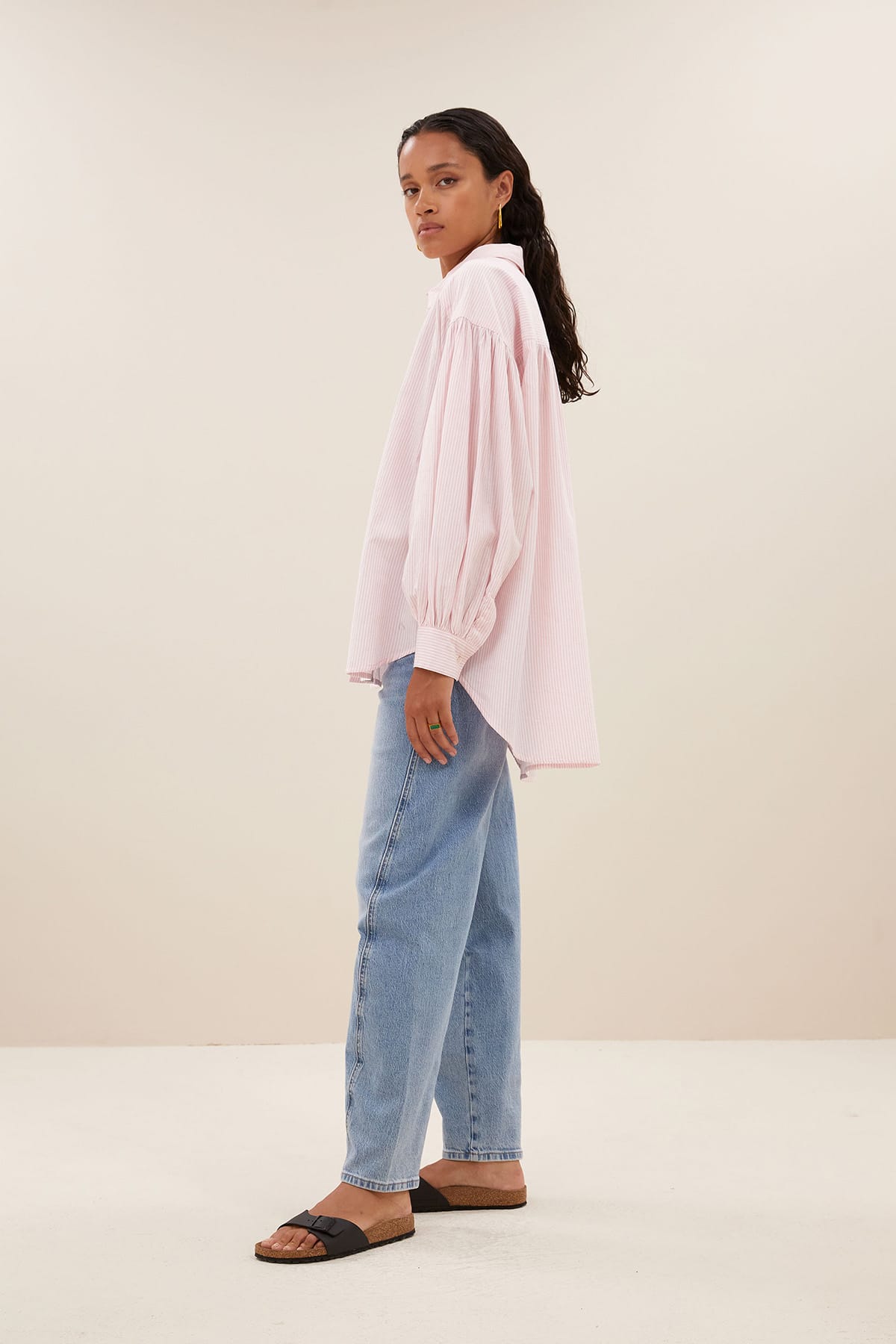 Bluse Sarah pink pinstripe Bluse By Bar