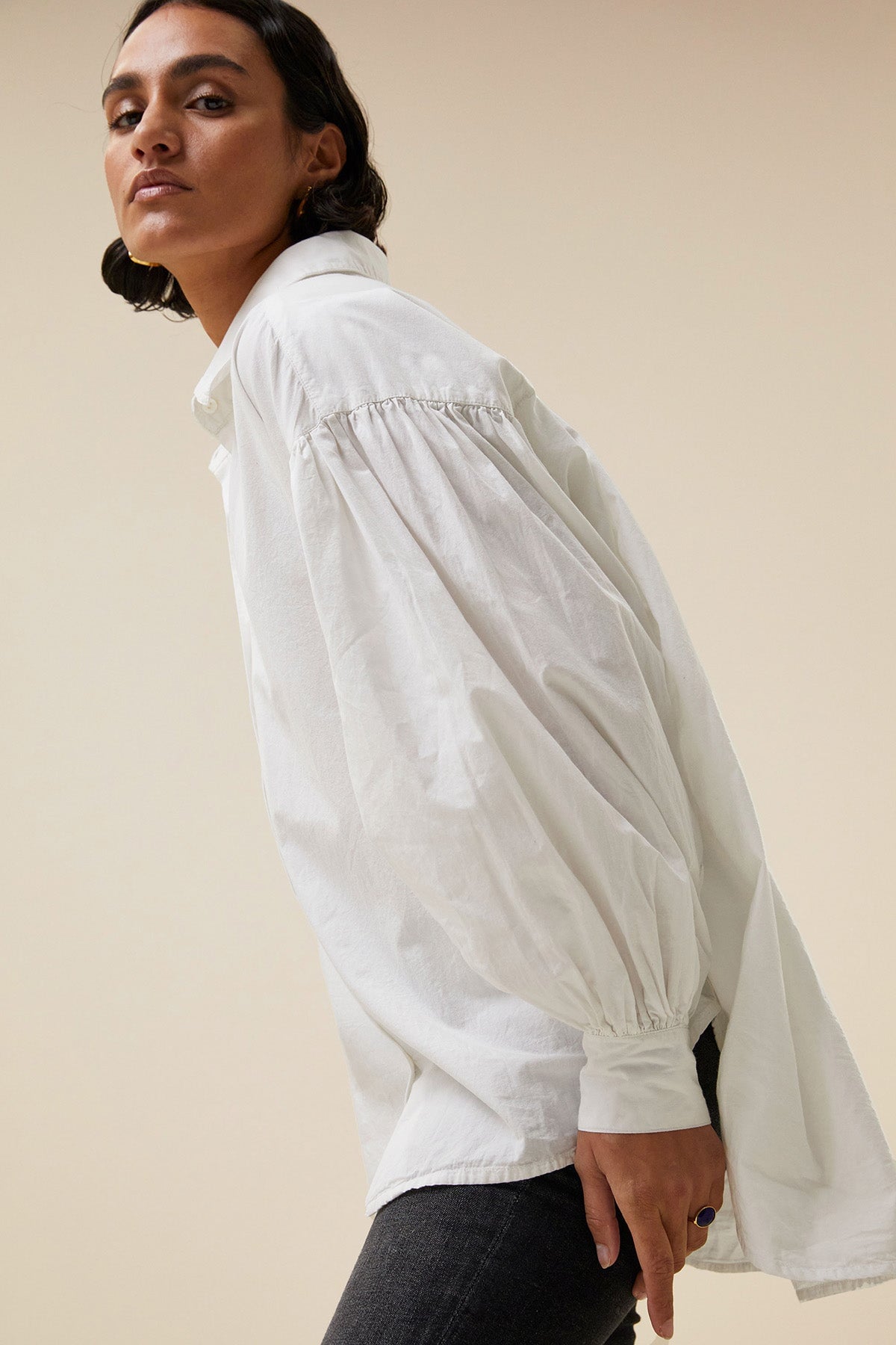 Bluse sarah poplin white Bluse By Bar