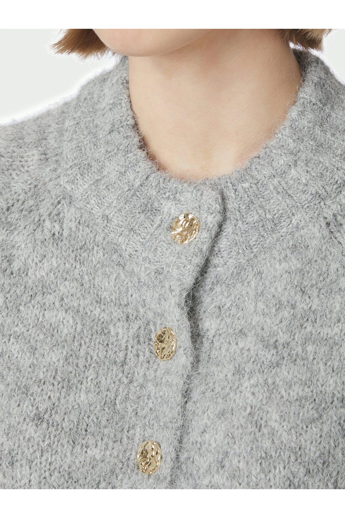 Cardigan Benuta Fluffy Knit Grey melange Cardigan Neo Noir
