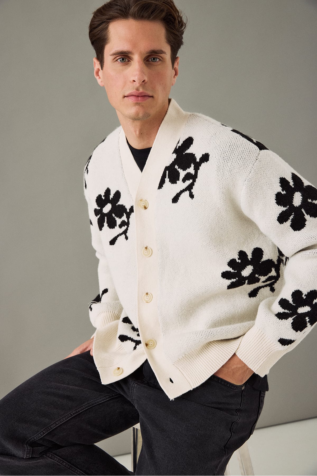 Cardigan CFDIA INTARCIA KNIT TURTLEDOVE Cardigan Casual Friday