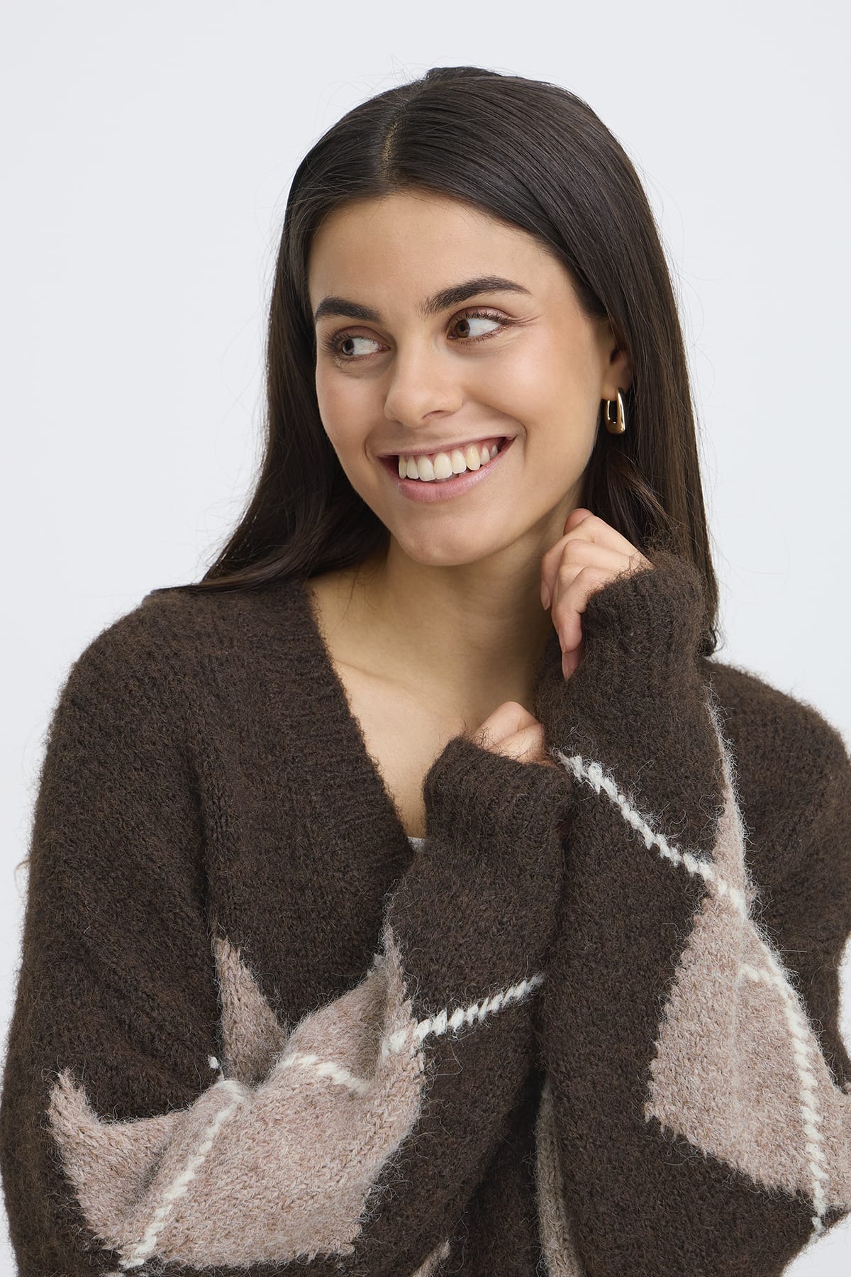 Cardigan FRCHARLEEN CAR 2 HOT FUDGE CHECK Cardigan Fransa