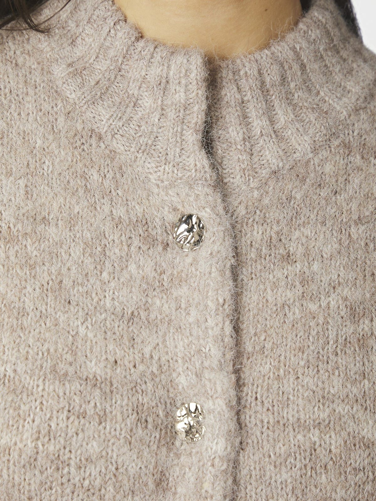 Cardigan Taura Fluffy Knit Beige Melange Cardigan Neo Noir
