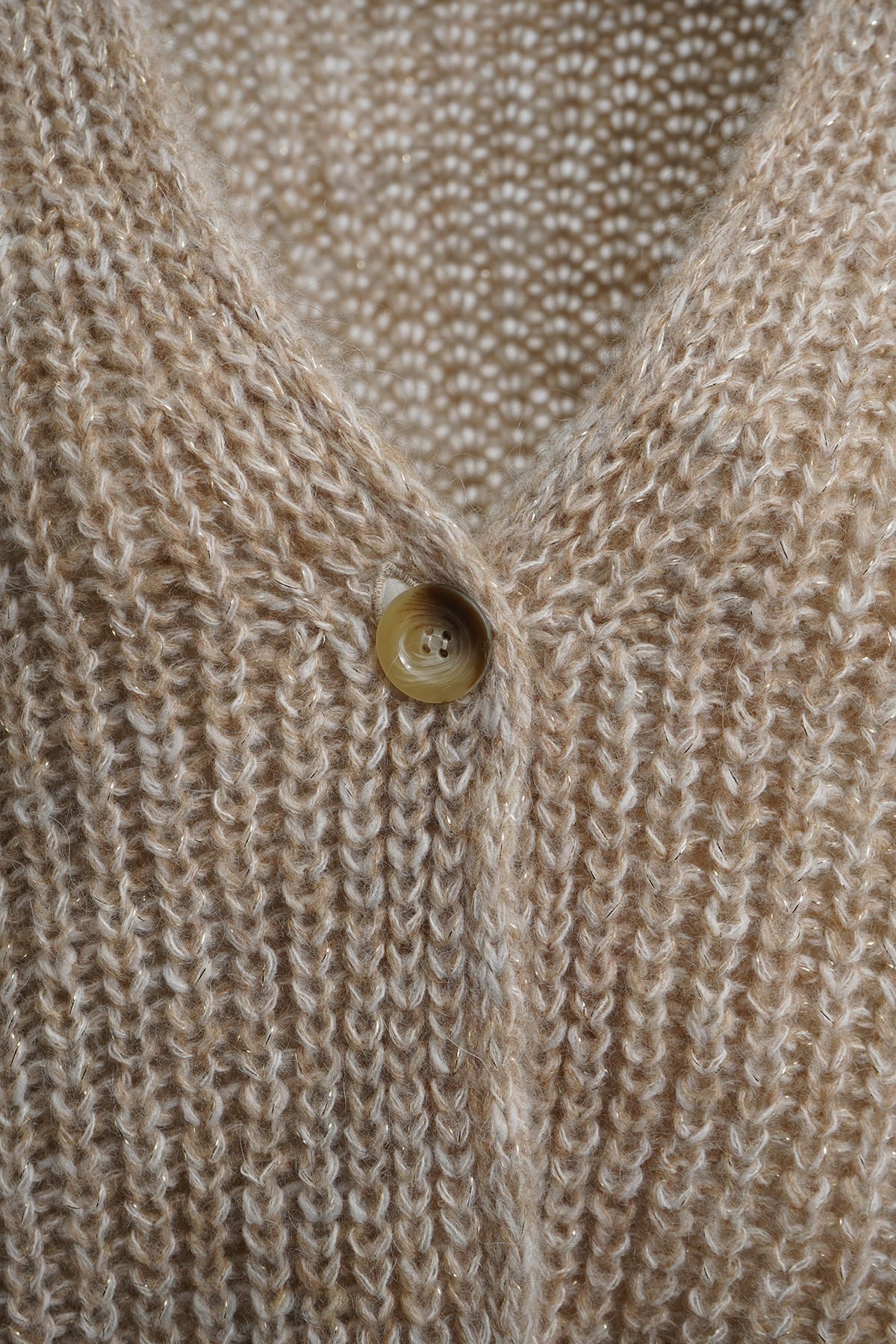 Cardigan v neck drop shoulder 1/1 sleeve sand Cardigan Milano