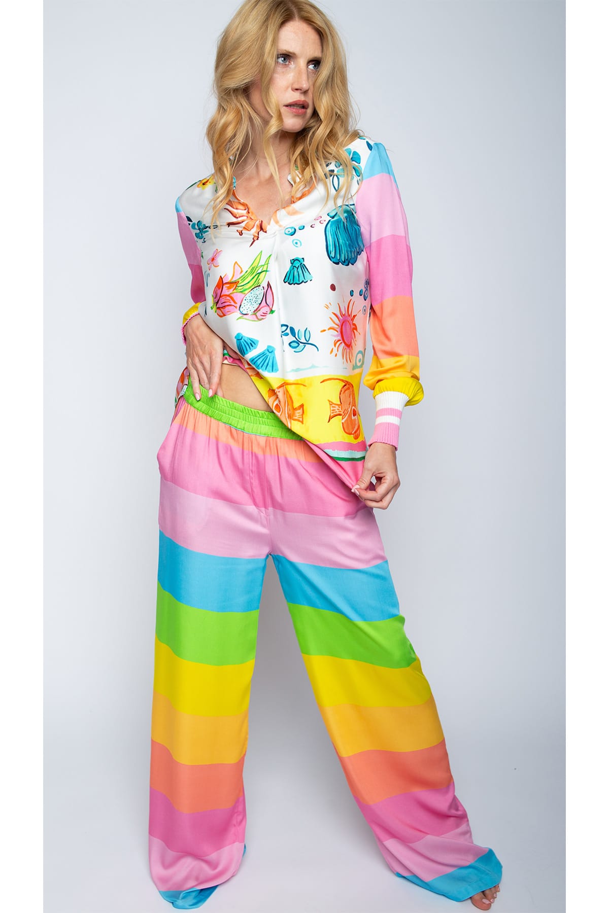 Damenhose multi stripe Hose Emily van den Bergh