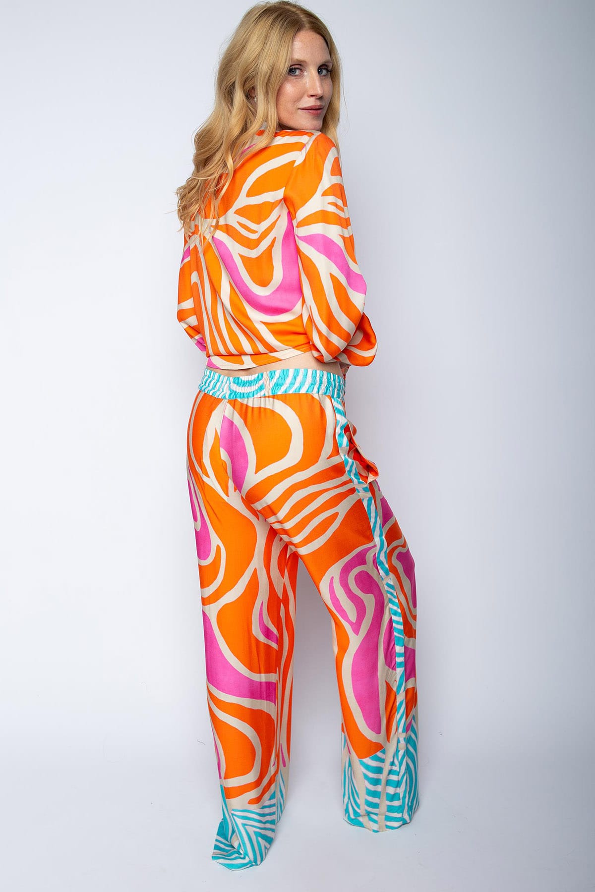 Damenhose orange pink zebra Hose Emily van den Bergh