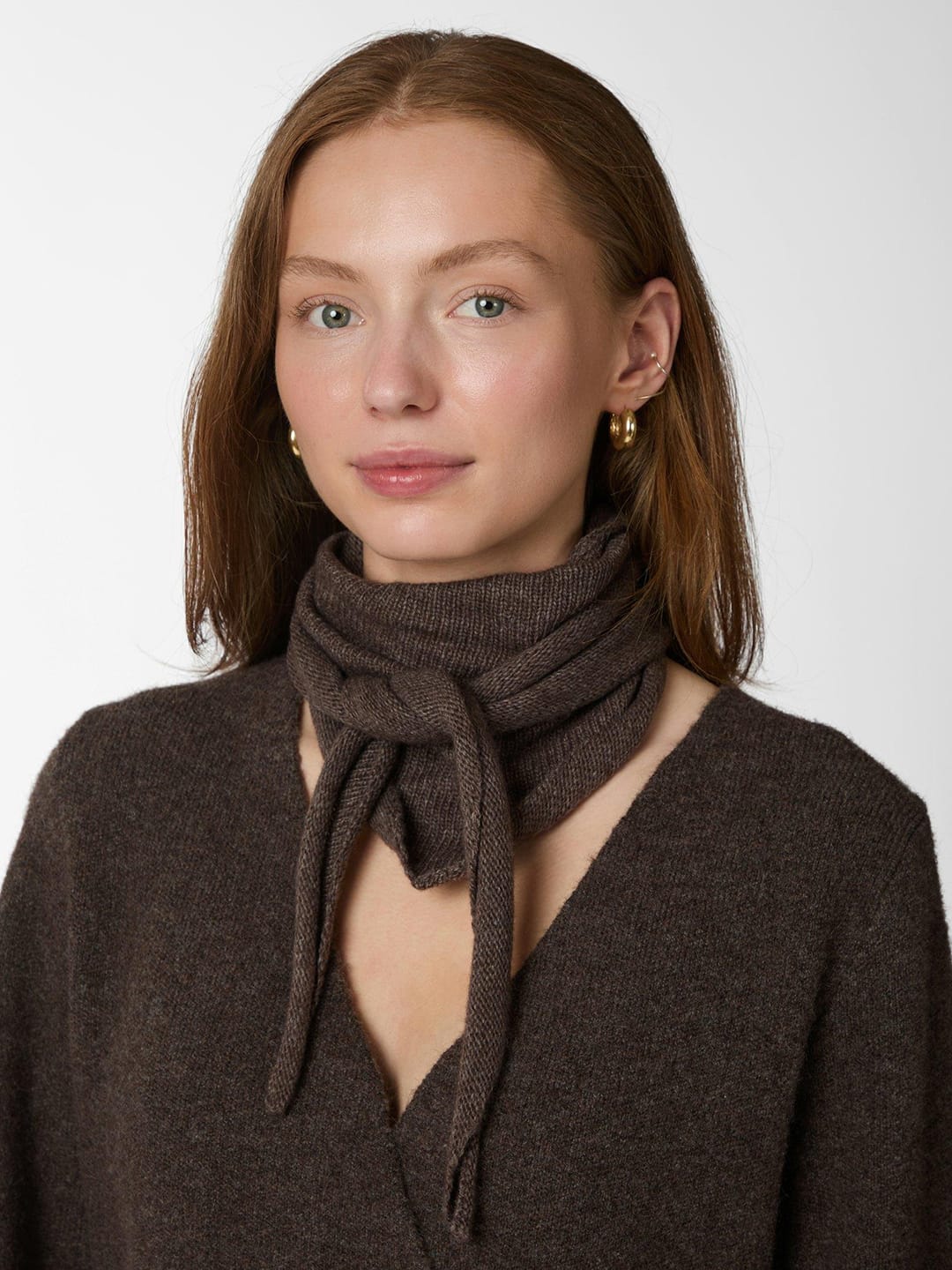 Halstuch Misty Knit Scarf Dark Brown Halstuch Neo Noir