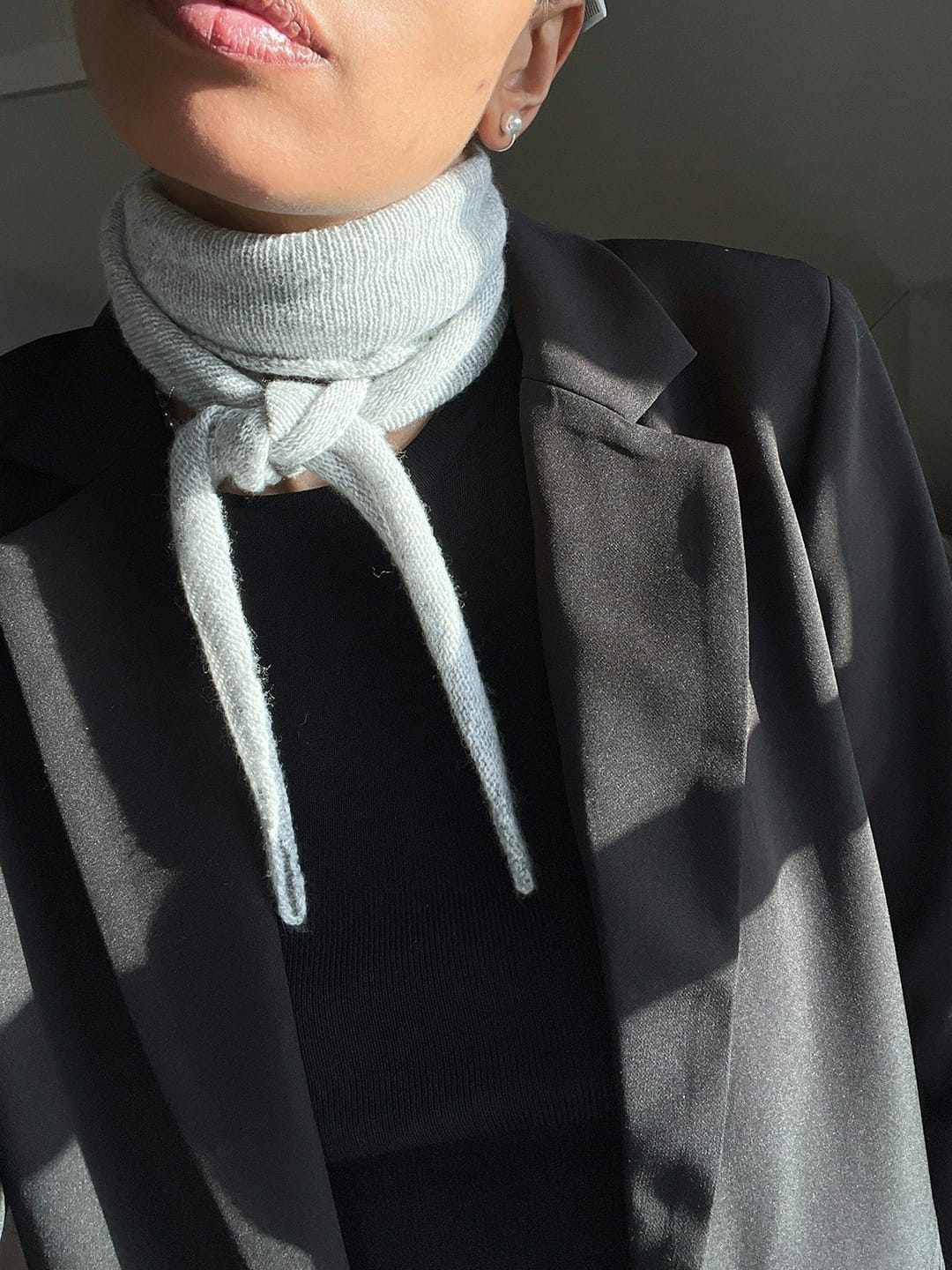 Halstuch Misty Knit Scarf Grey melange Halstuch Neo Noir