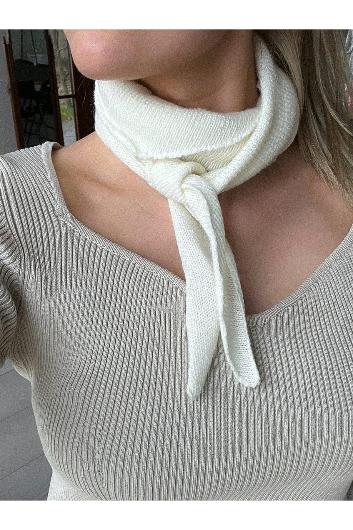 Halstuch Misty Knit Scarf Off White Halstuch Neo Noir
