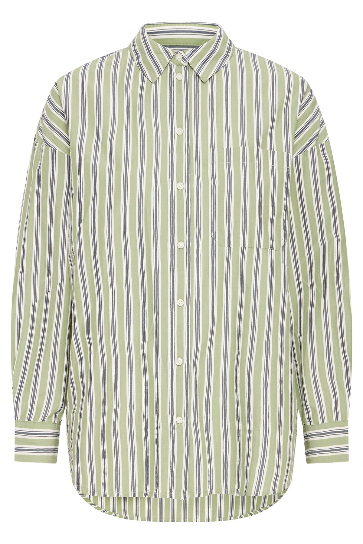 Hemd IHFLUCA SH2 GREEN STRIPE Hemd ICHI