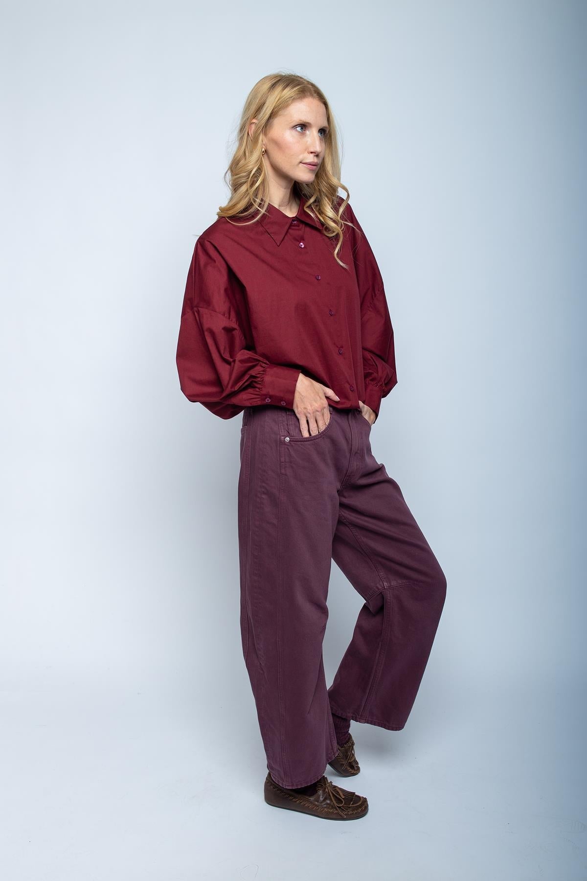 Hemd mit klassischem Kragen bordeaux Hemd Emily van den Bergh