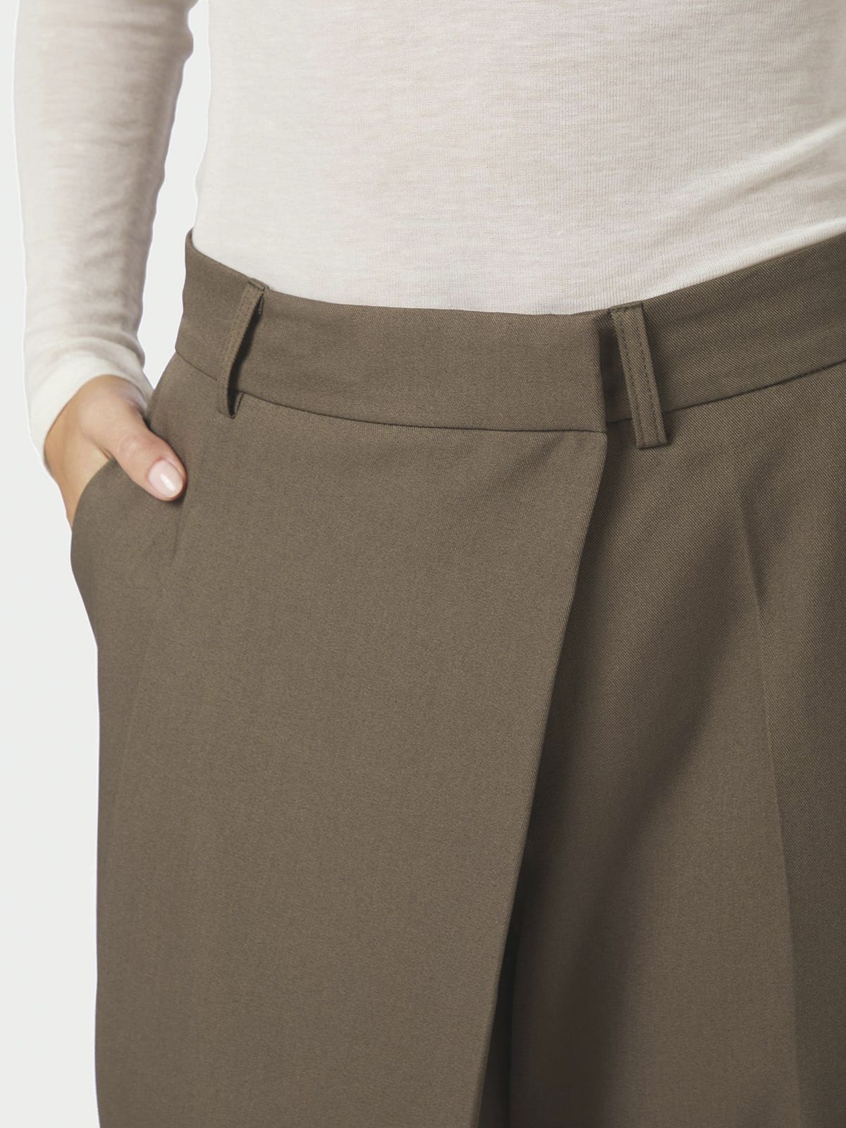 Hose Calina Structure Wrap Pants Dusty Brown Hose Neo Noir