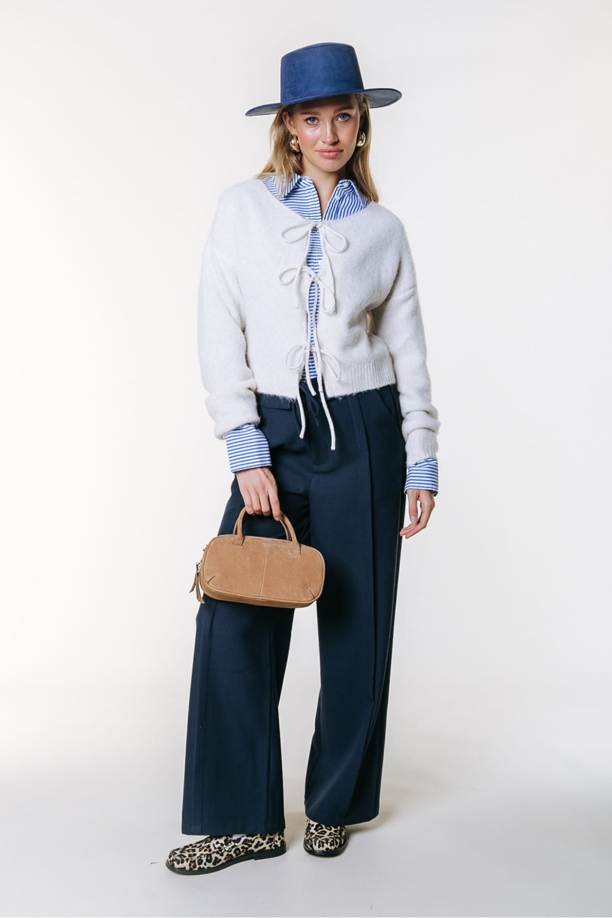Hose Giala Folded Hem Slouchy Deep blue Hose Colourful Rebel