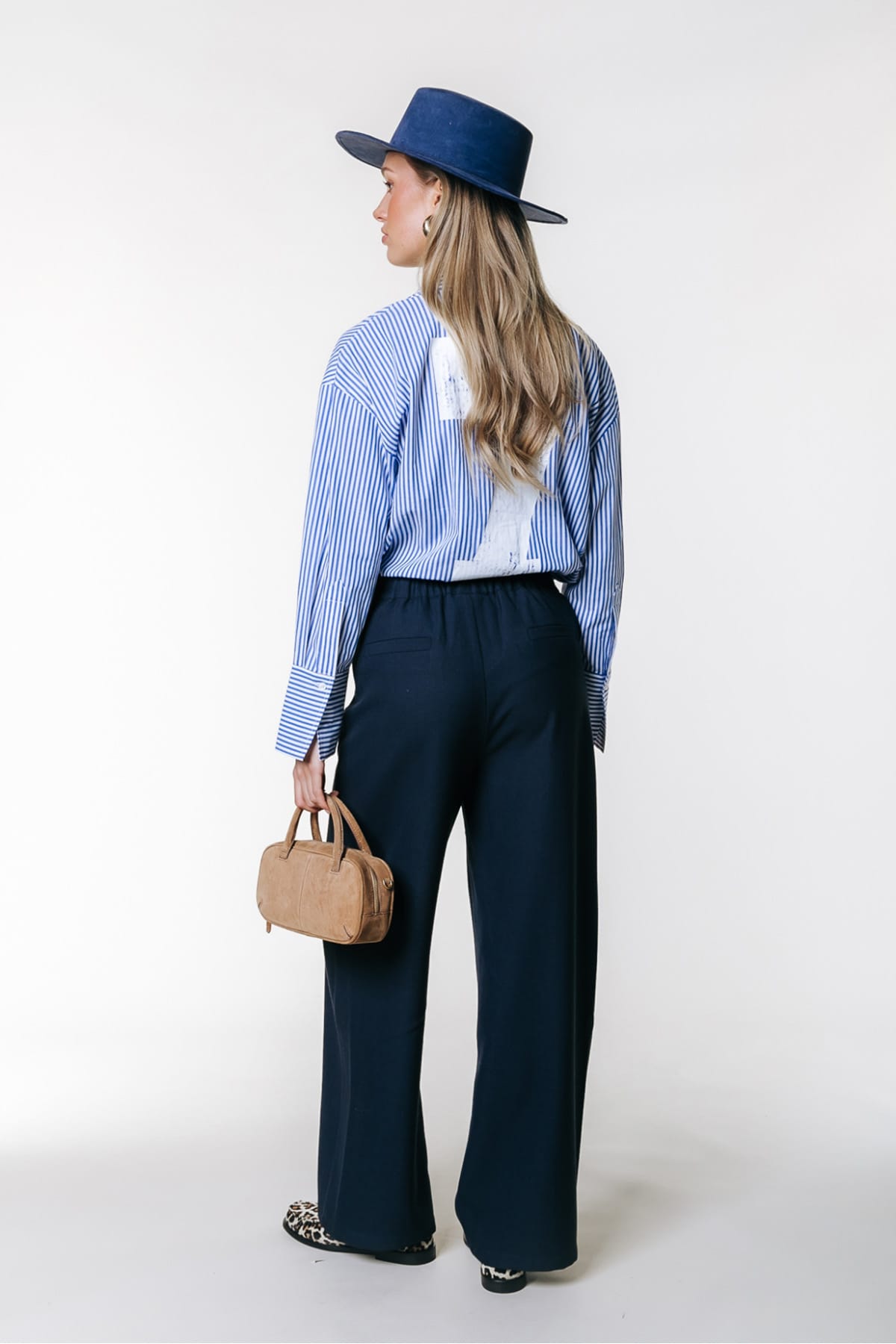 Hose Giala Folded Hem Slouchy Deep blue Hose Colourful Rebel