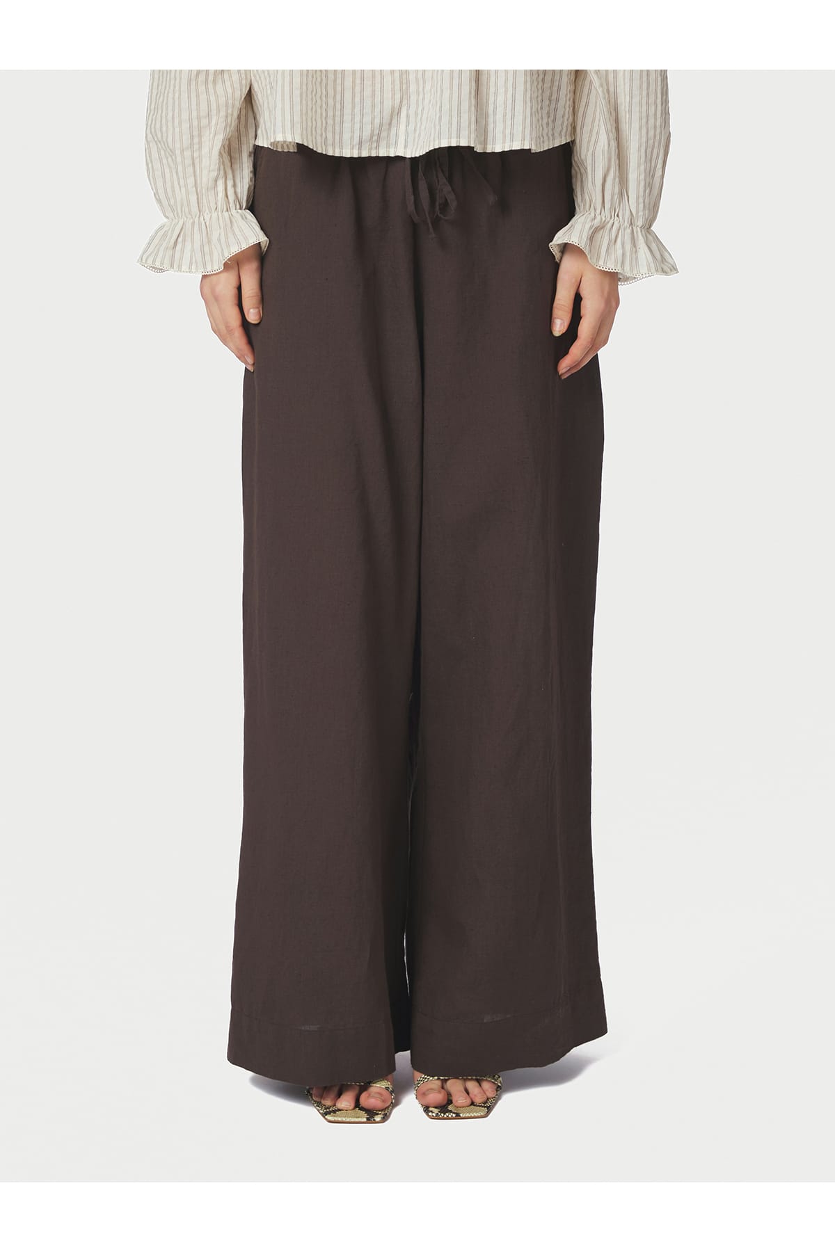 Hose Heifa Linen Pants Dark brown Hose Neo Noir