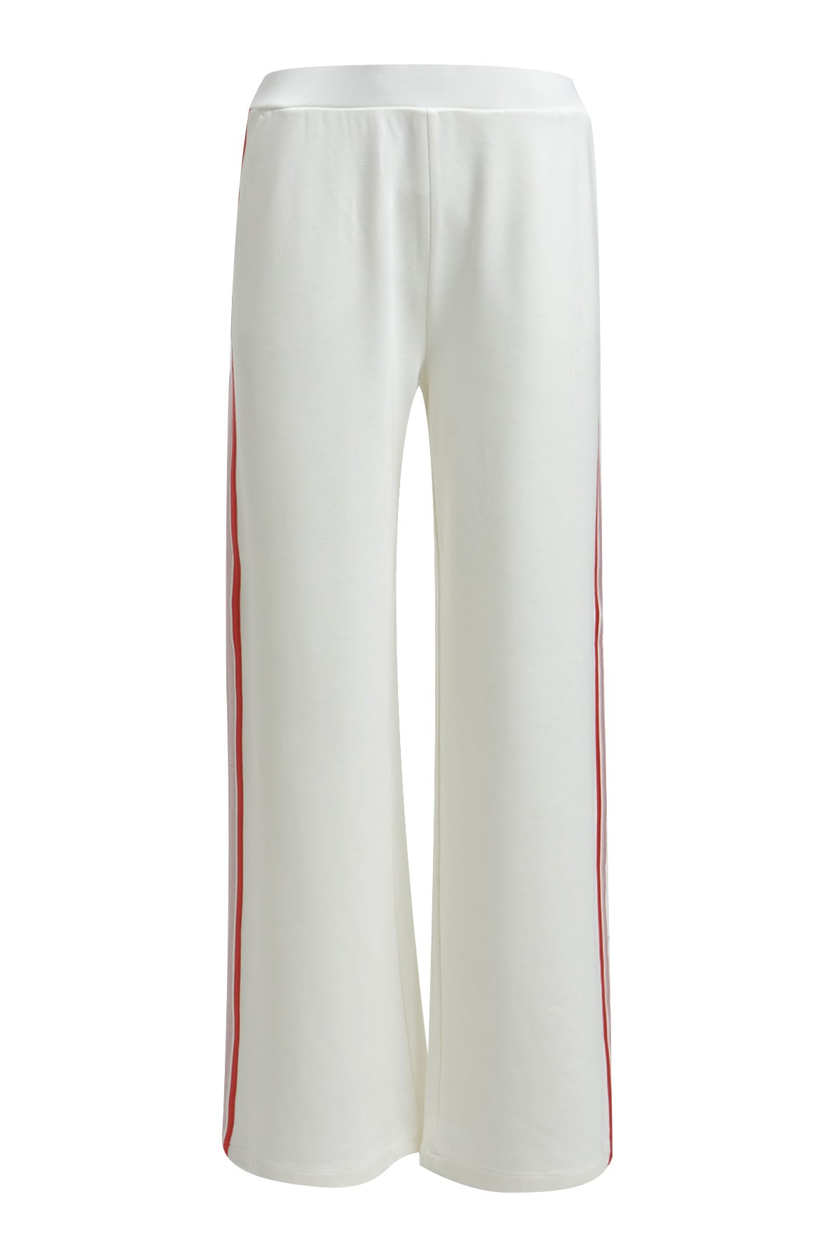 Hose jersey wideleg w/ elastic wb, side tapes offwhite Hose Milano