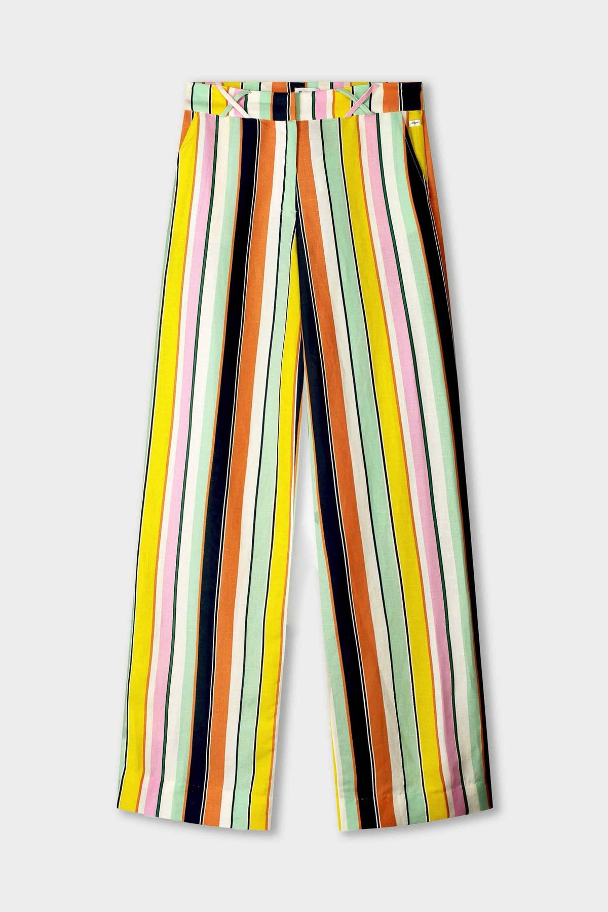 Hose - Paradise Stripes Linen Multicolour Hose POM Amsterdam