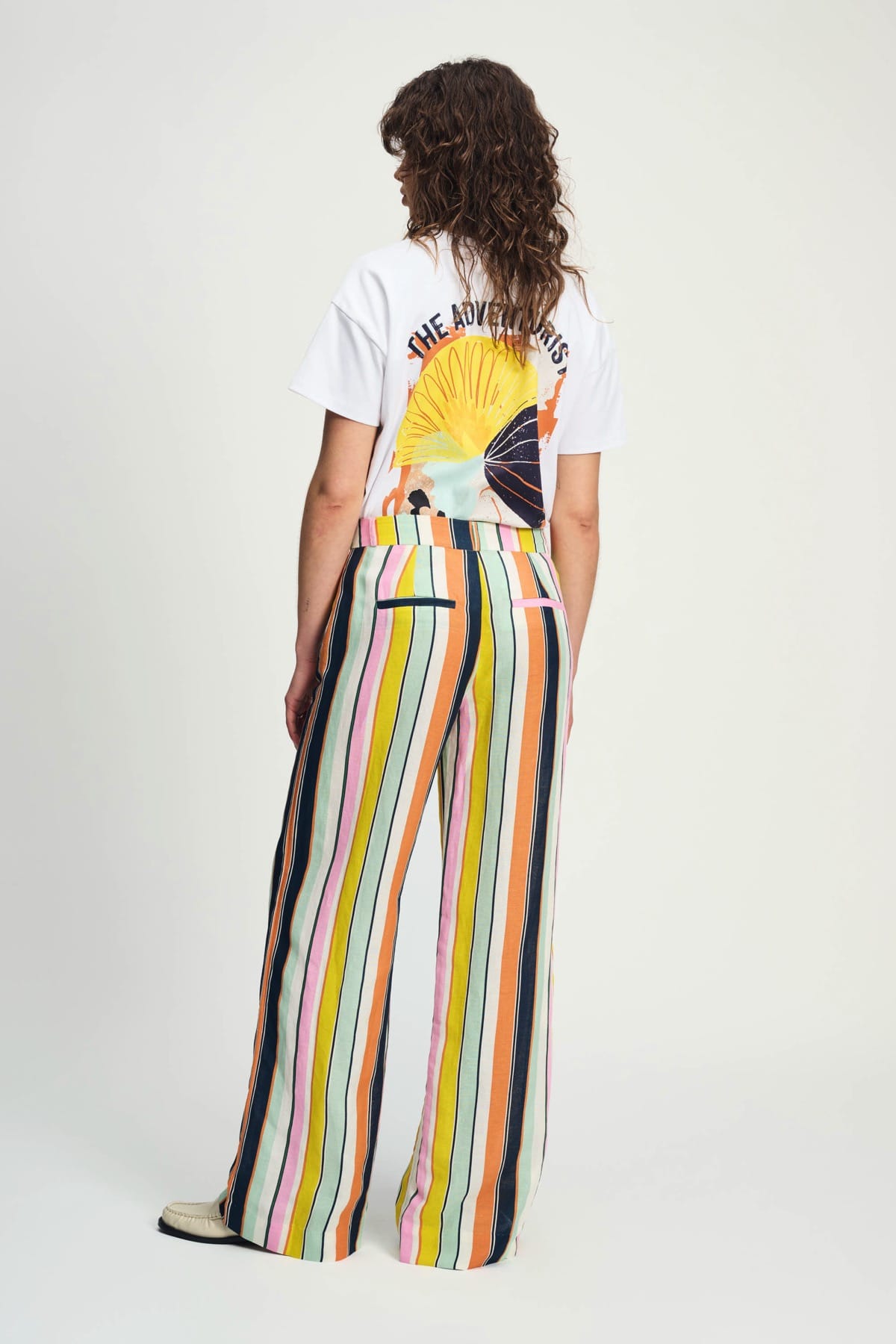 Hose - Paradise Stripes Linen Multicolour Hose POM Amsterdam