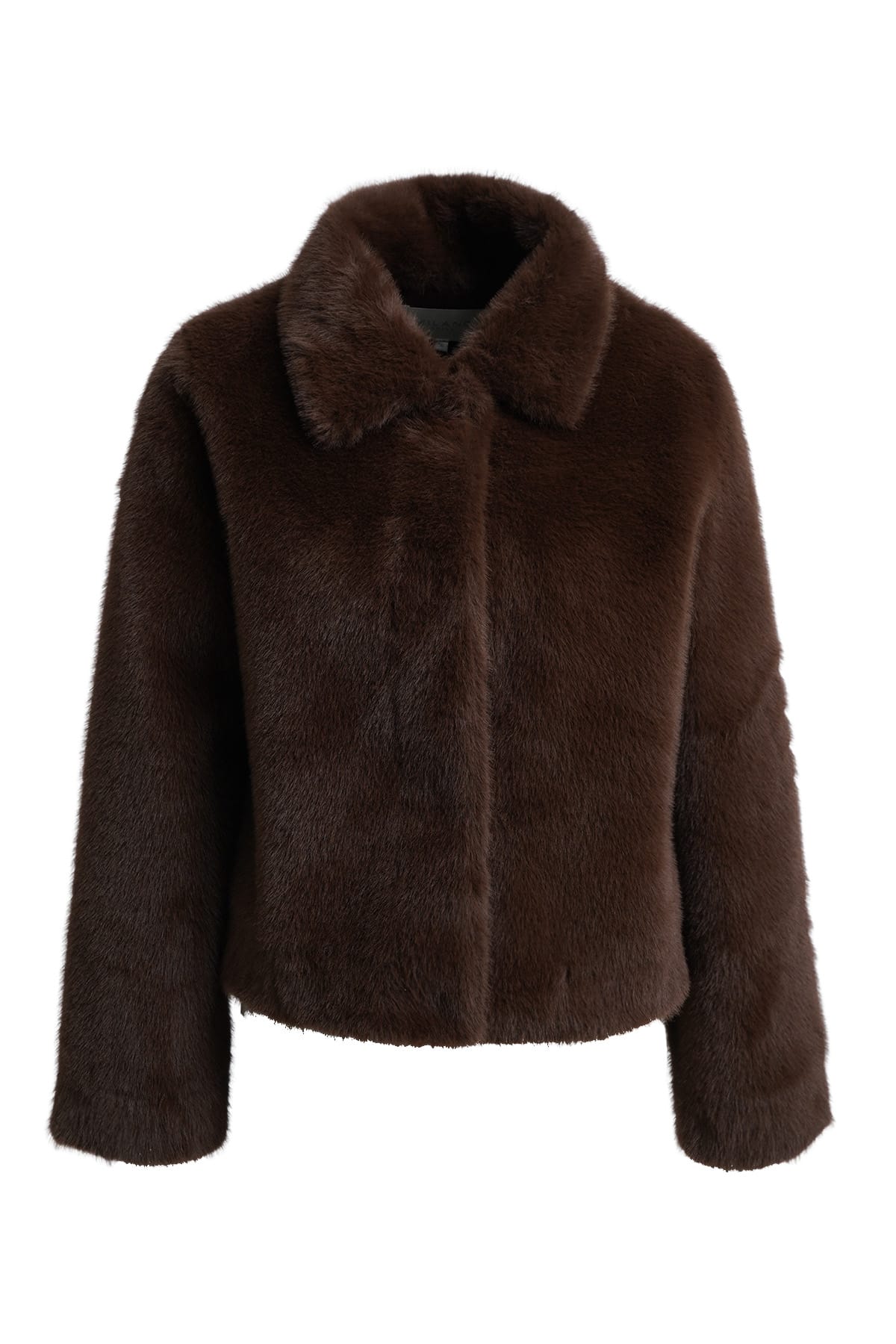 Jacke cozy collared with clean front closure 1/1 sleeve choco Jacke Milano