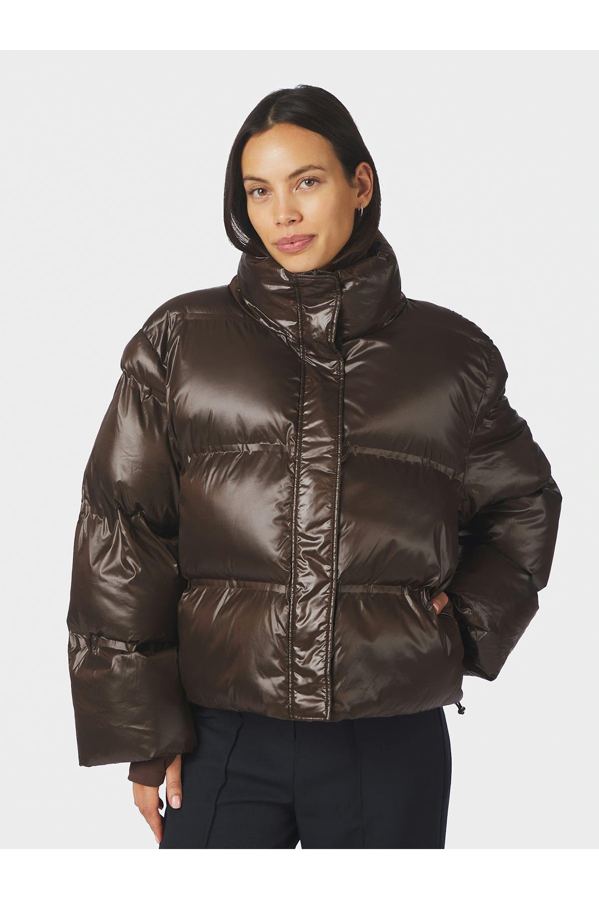 Jacke Rhea Shiny Puffer Chocolate Brown Jacke Neo Noir