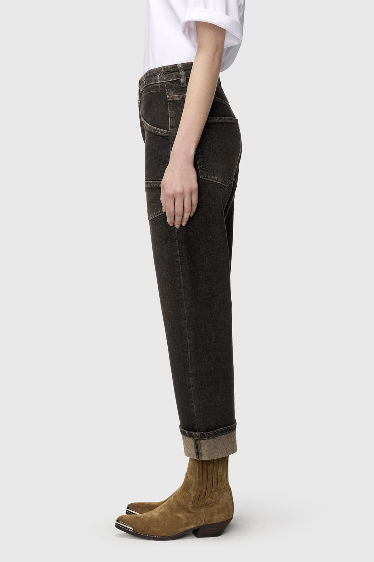 Jeans BAGGY straight Authentic comfort denim brown tinted black wash Jeans MAC