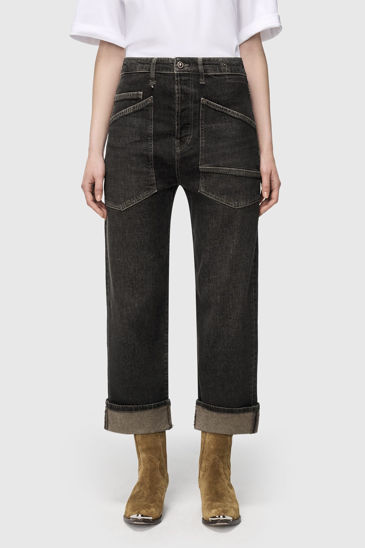 Jeans BAGGY straight Authentic comfort denim brown tinted black wash Jeans MAC