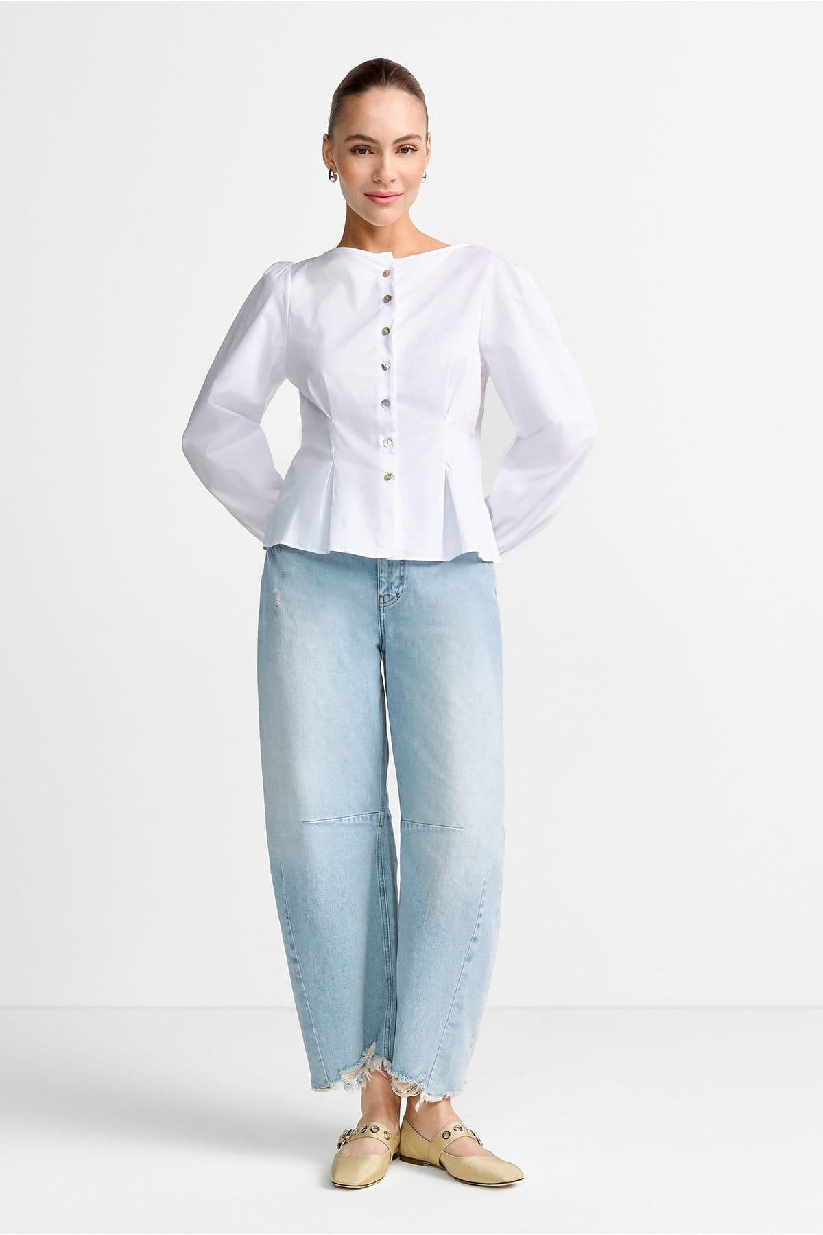 Jeans Barrel Deep denim blue Jeans Rich&Royal