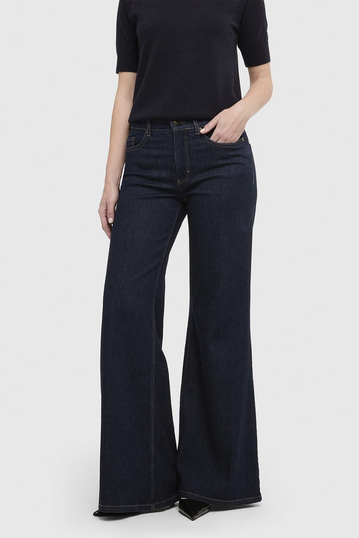 Jeans WIDE flare Authentic comfort denim fashion rinsed Jeans MAC