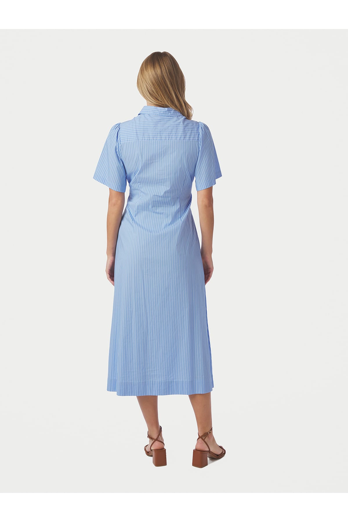 Kleid Baia Stripe Poplin Dress Light Blue Kleid Neo Noir
