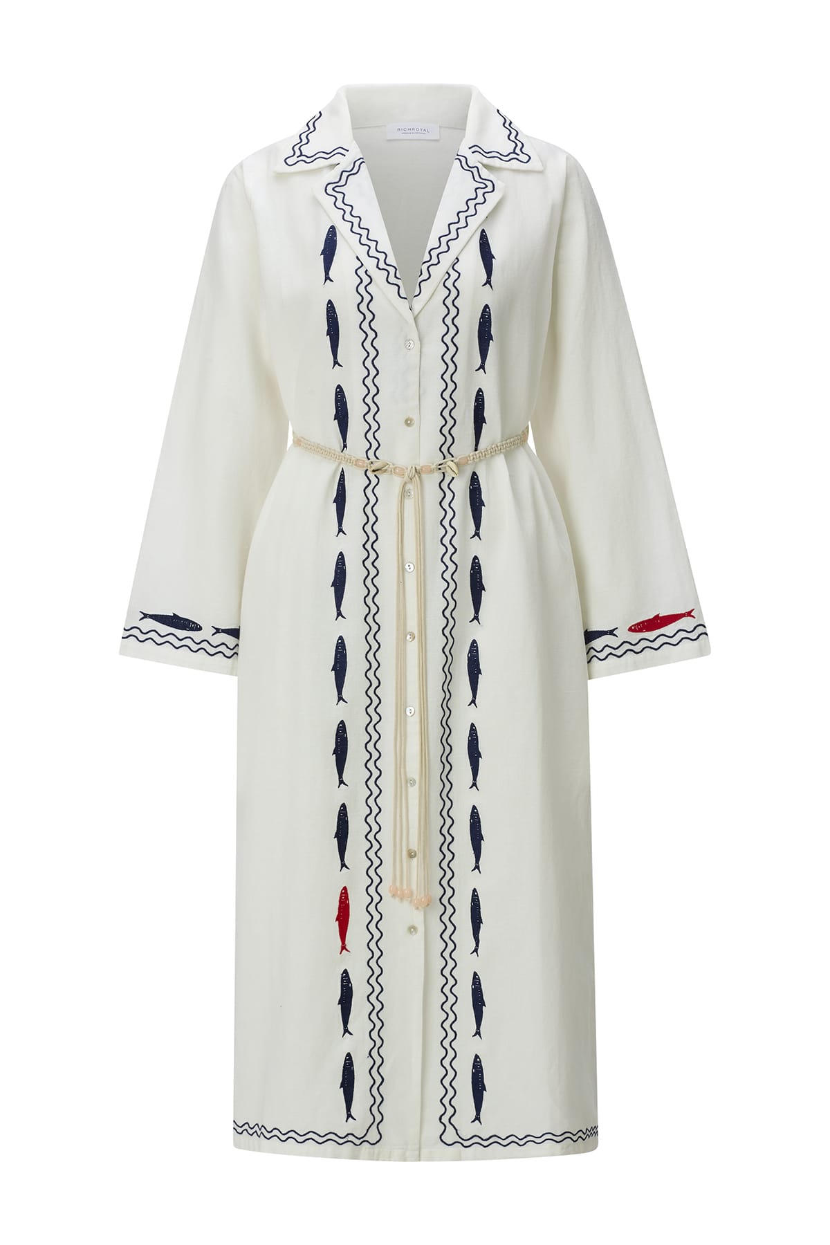 Kleid Embroidery Midi pearl white Kleid Rich&Royal
