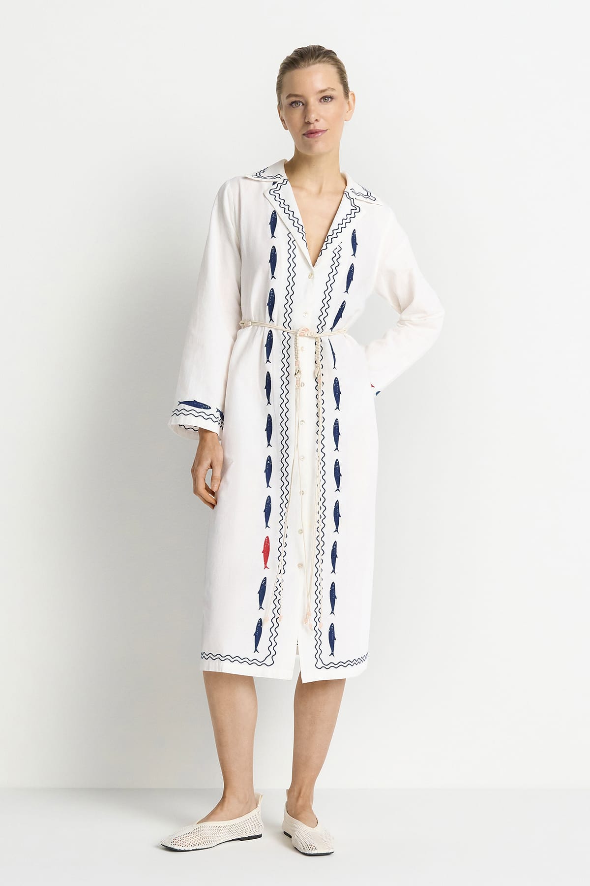 Kleid Embroidery Midi pearl white Kleid Rich&Royal