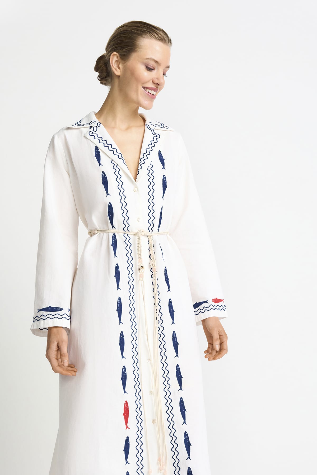 Kleid Embroidery Midi pearl white Kleid Rich&Royal