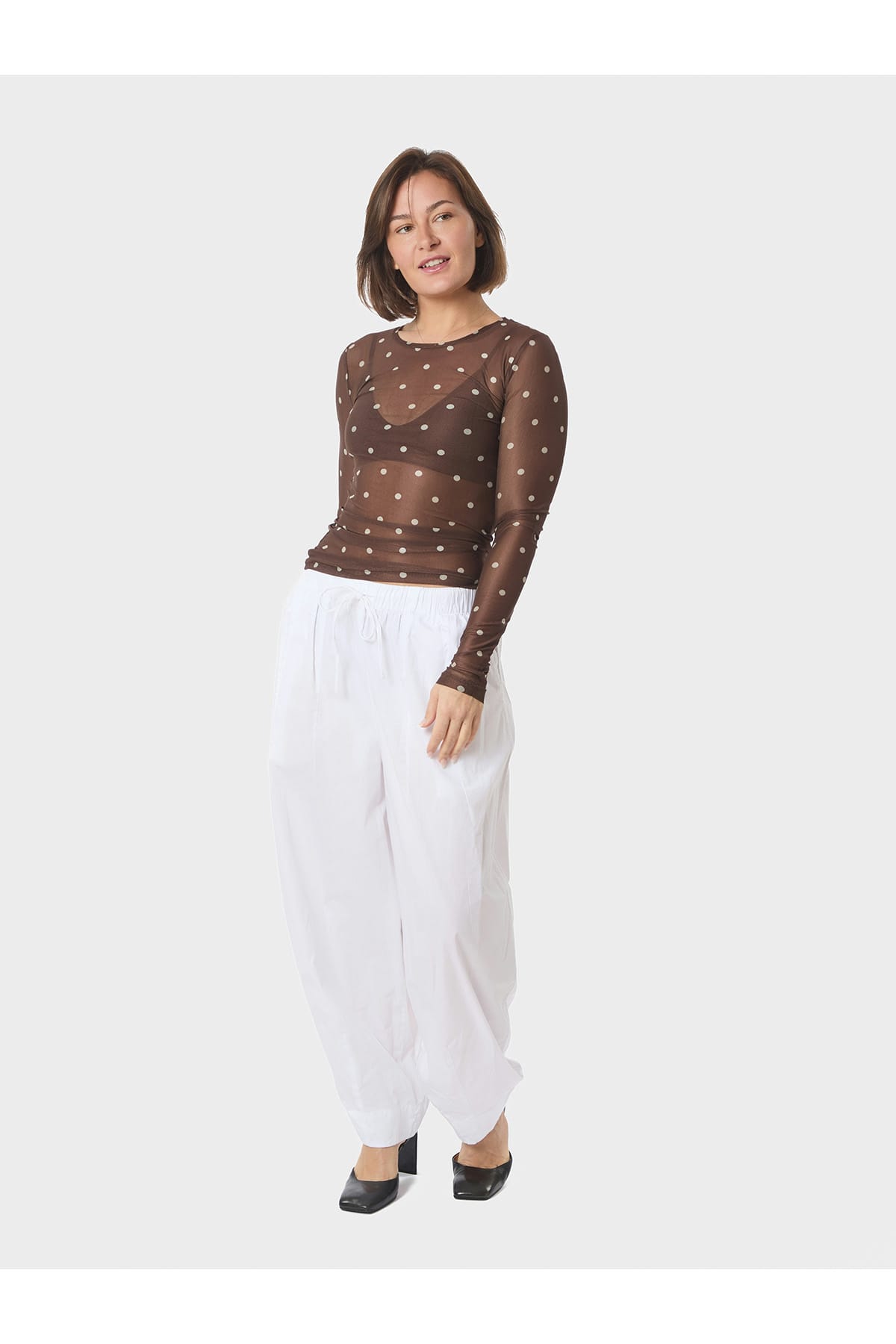 Longsleeve Ella Dot Brown Longsleeve Neo Noir