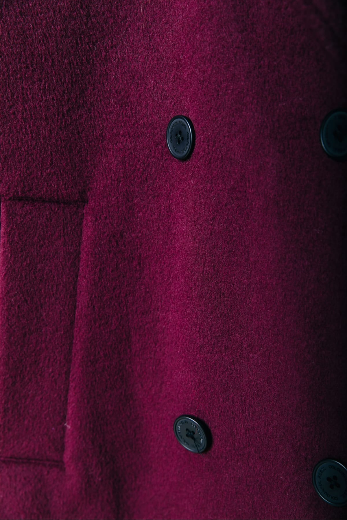 Mantel Zania Double Breasted Wool Burgundy Mantel Colourful Rebel