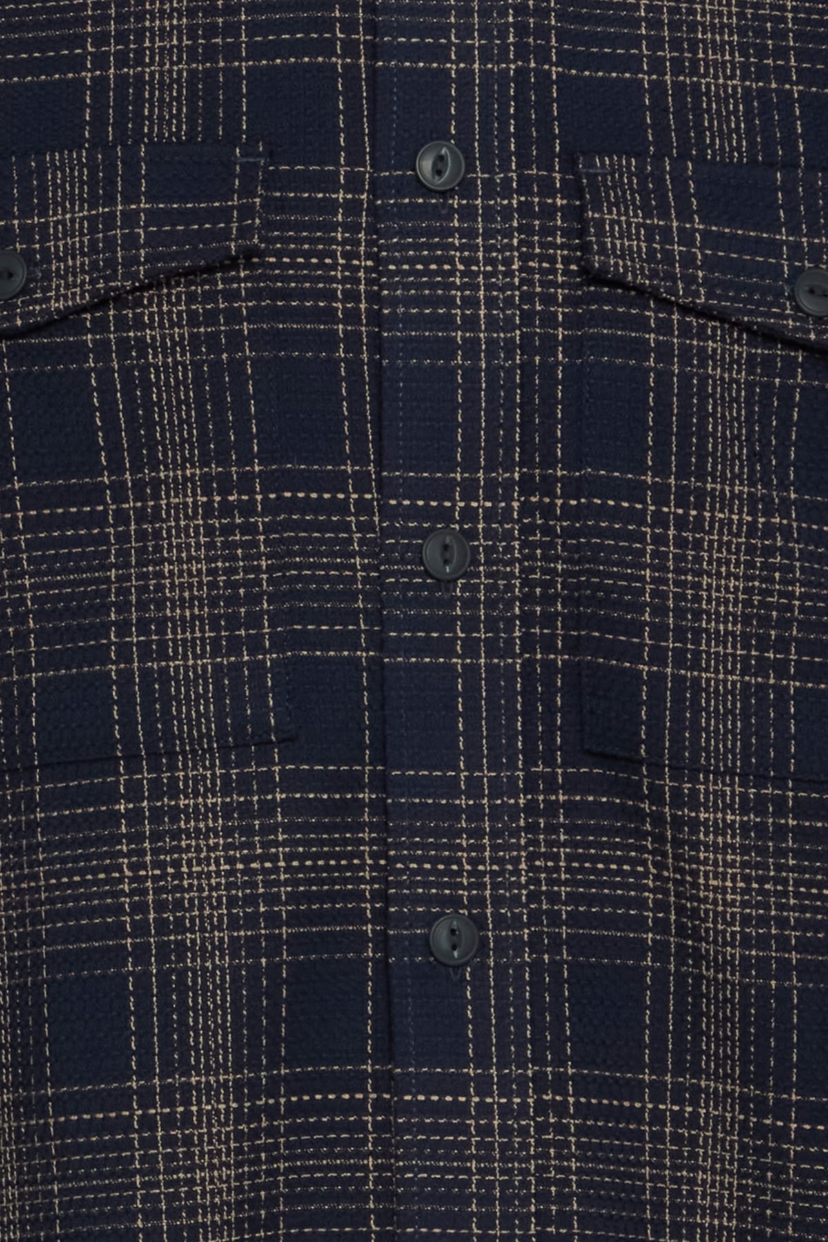 Overshirt CFGORM LS structured checked shirt Dark Navy Overshirt Casual Friday
