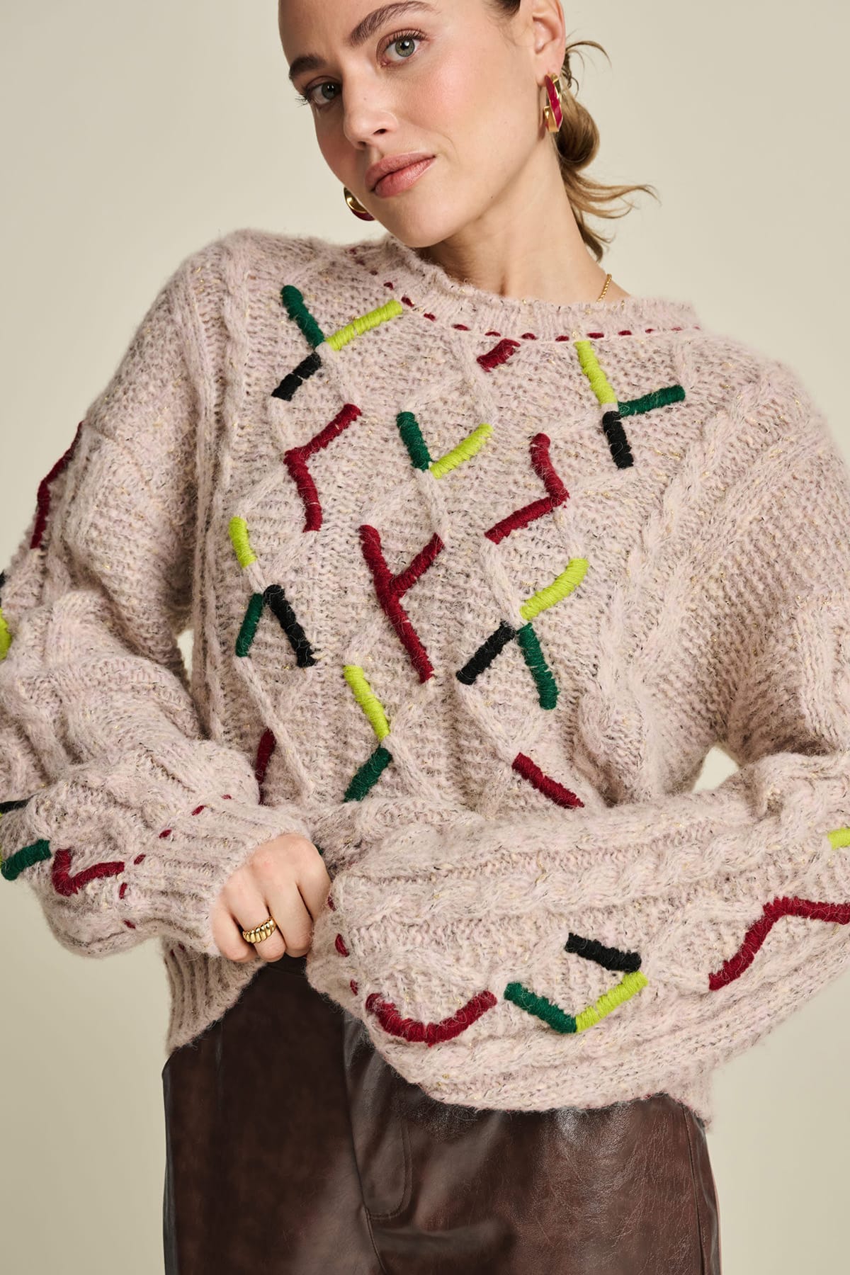 Pullover Cable Pink Pullover POM Amsterdam