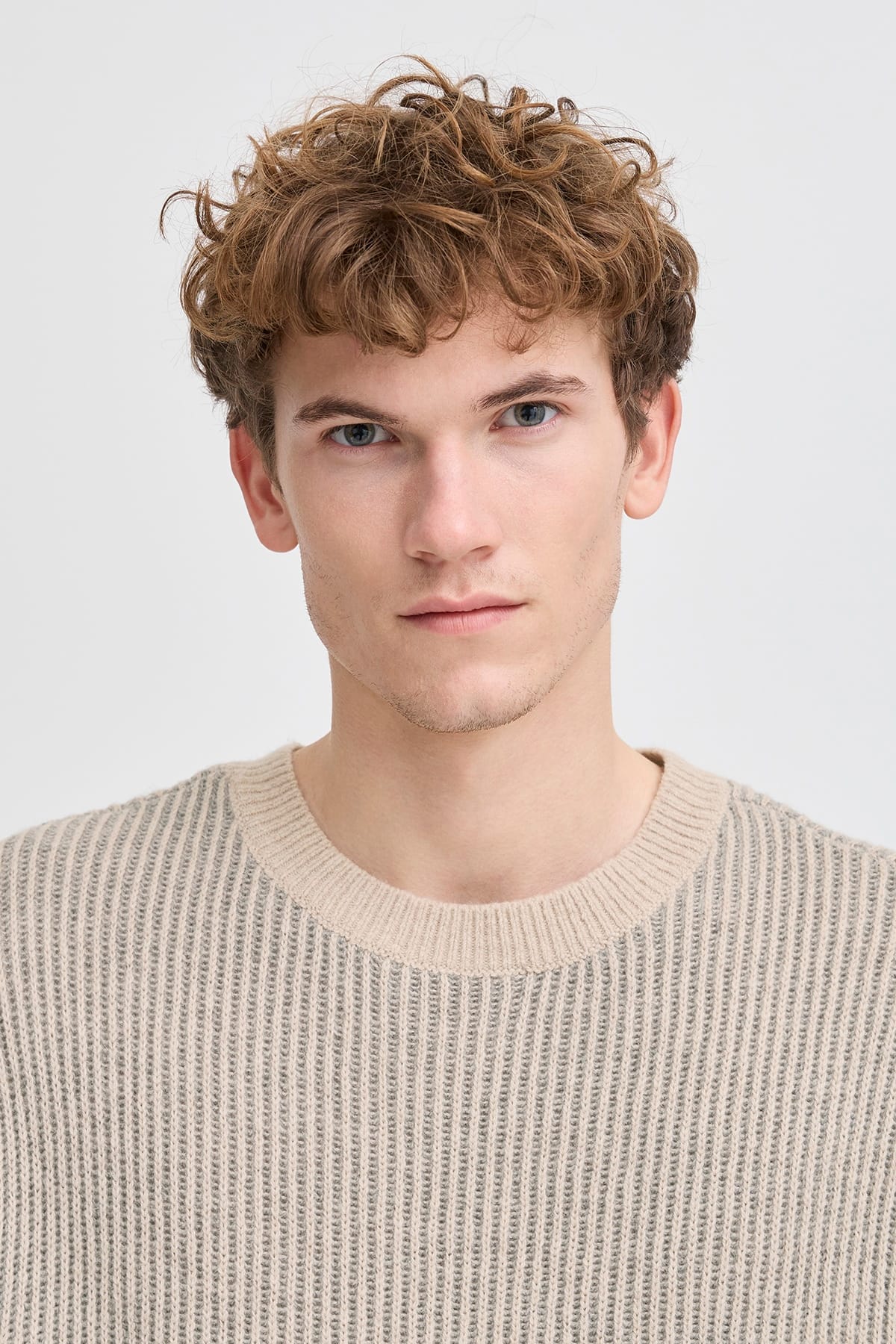 Pullover CFFENIX two toned ribbed knit Silver Lining Pullover Casual Friday