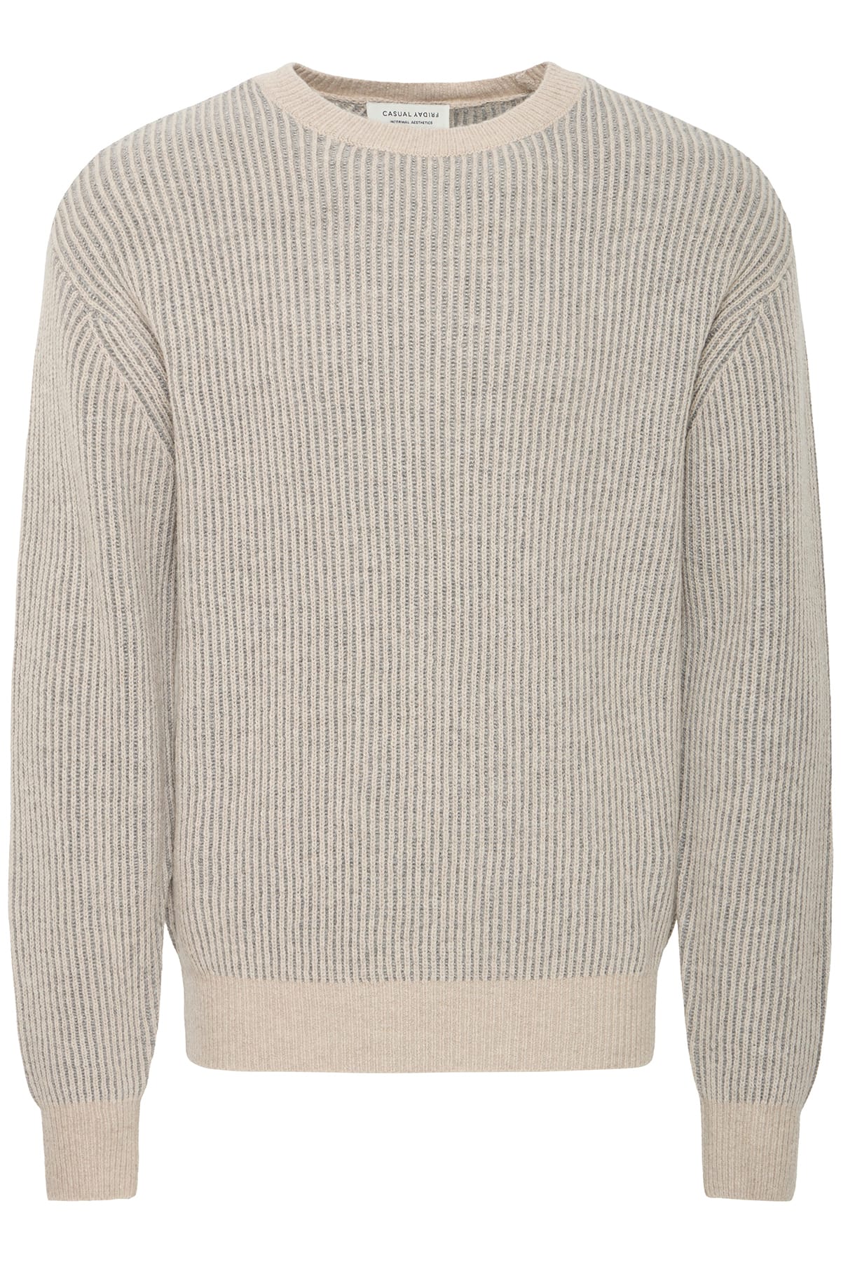 Pullover CFFENIX two toned ribbed knit Silver Lining Pullover Casual Friday