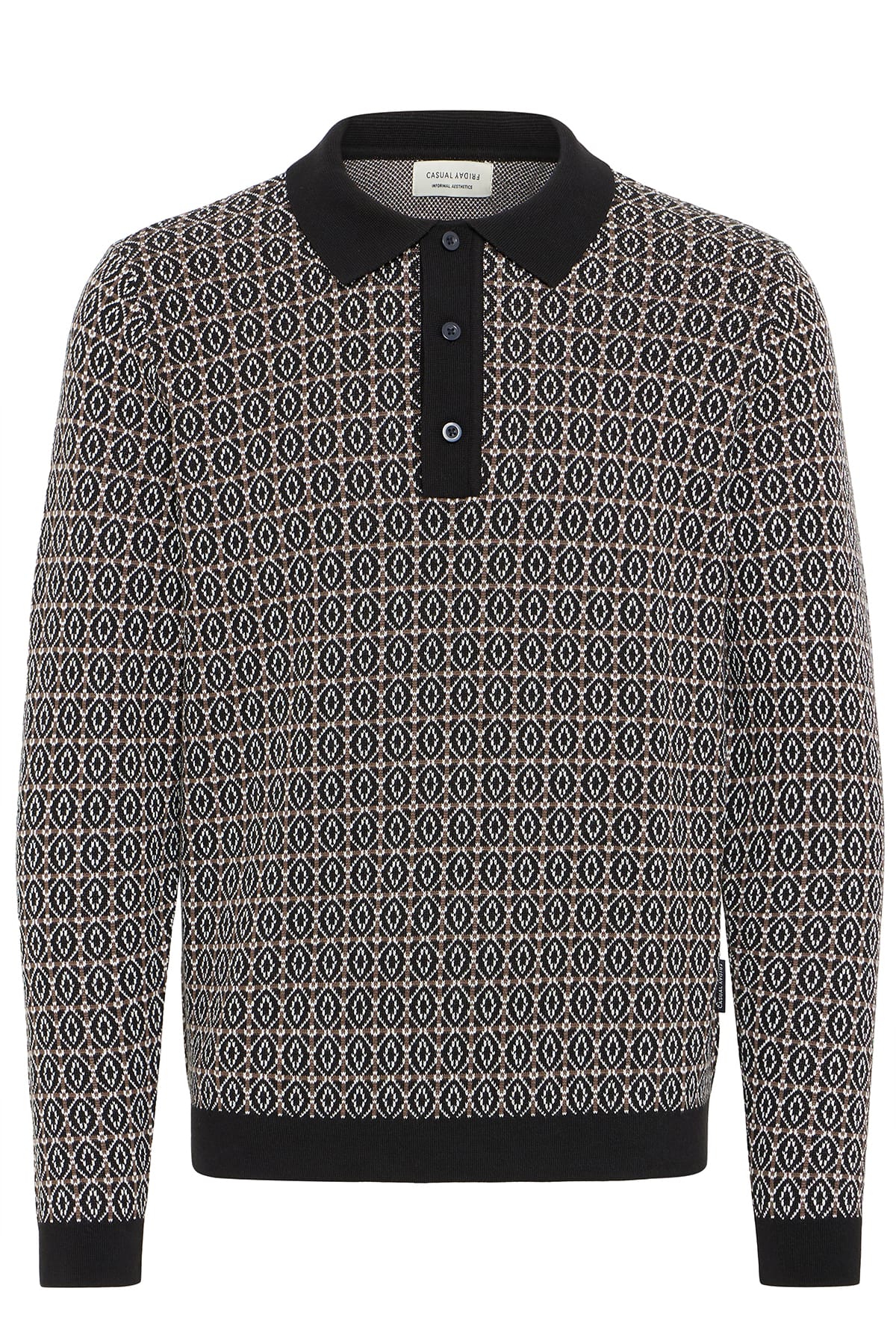 Pullover CFWIK JAQUARD KNIT Black Beauty Pullover Casual Friday