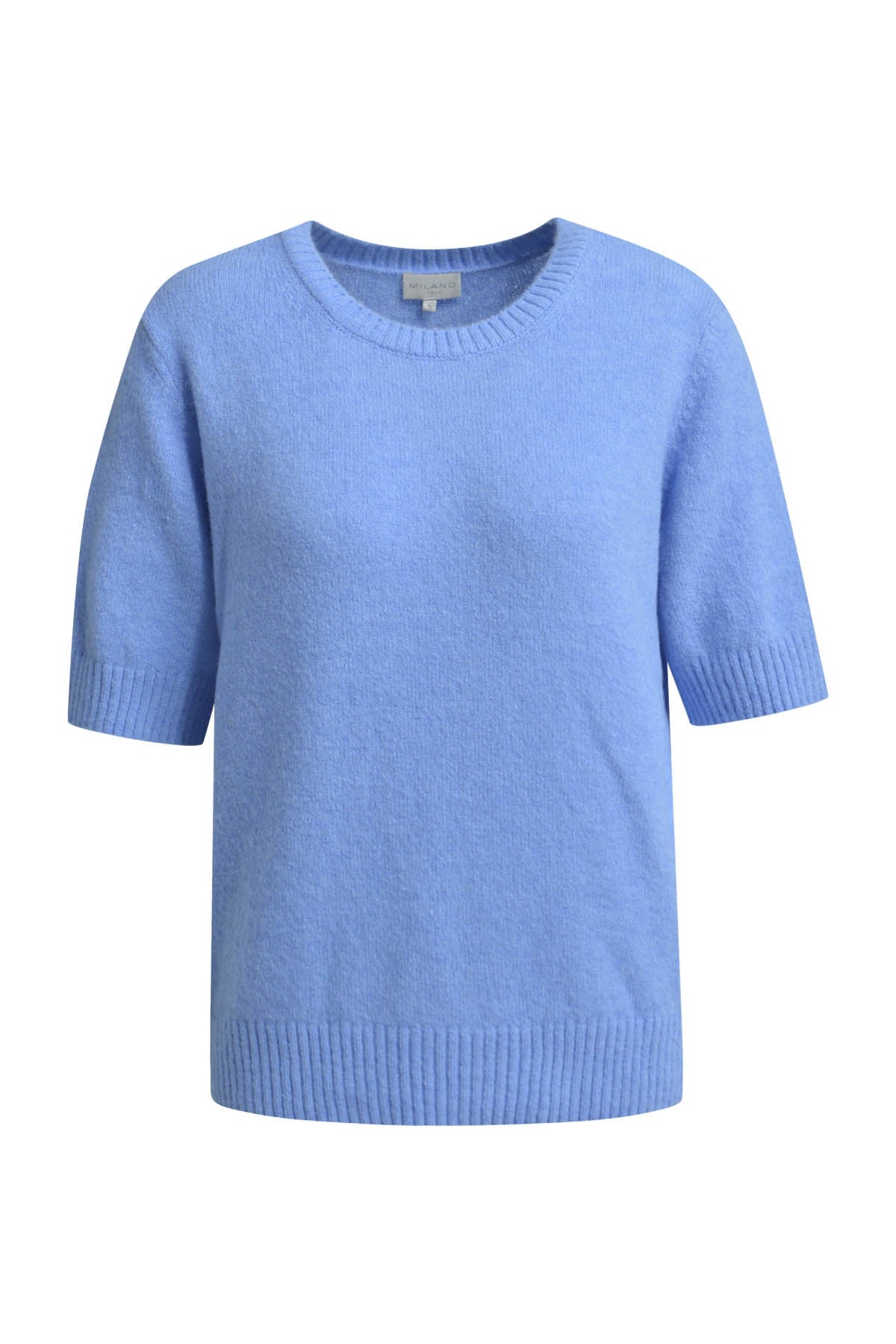 Pullover Fitted 1/2 sleeve with round neck cornflower blue Pullover Milano