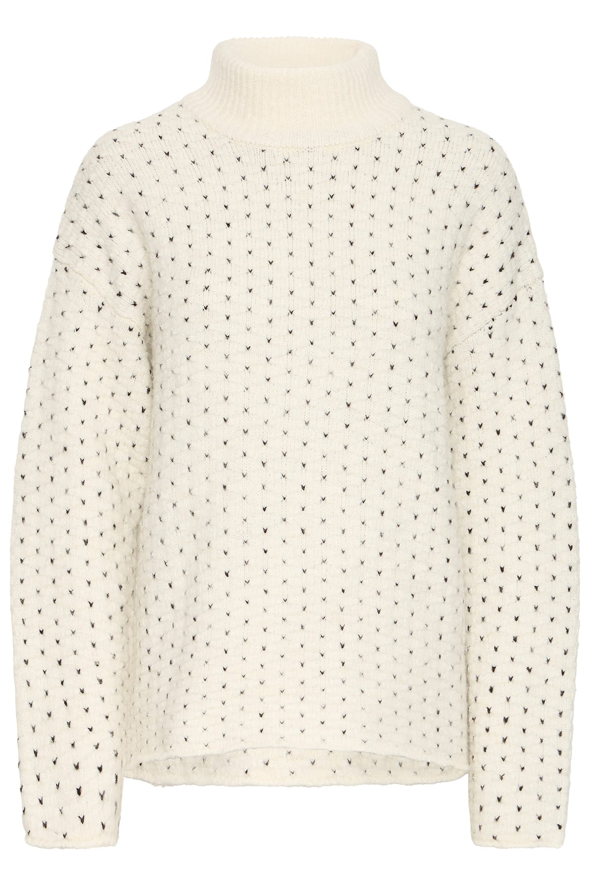 Pullover IHKAMARA LS19 CLOUD DANCER W BLACK DOT Pullover ICHI