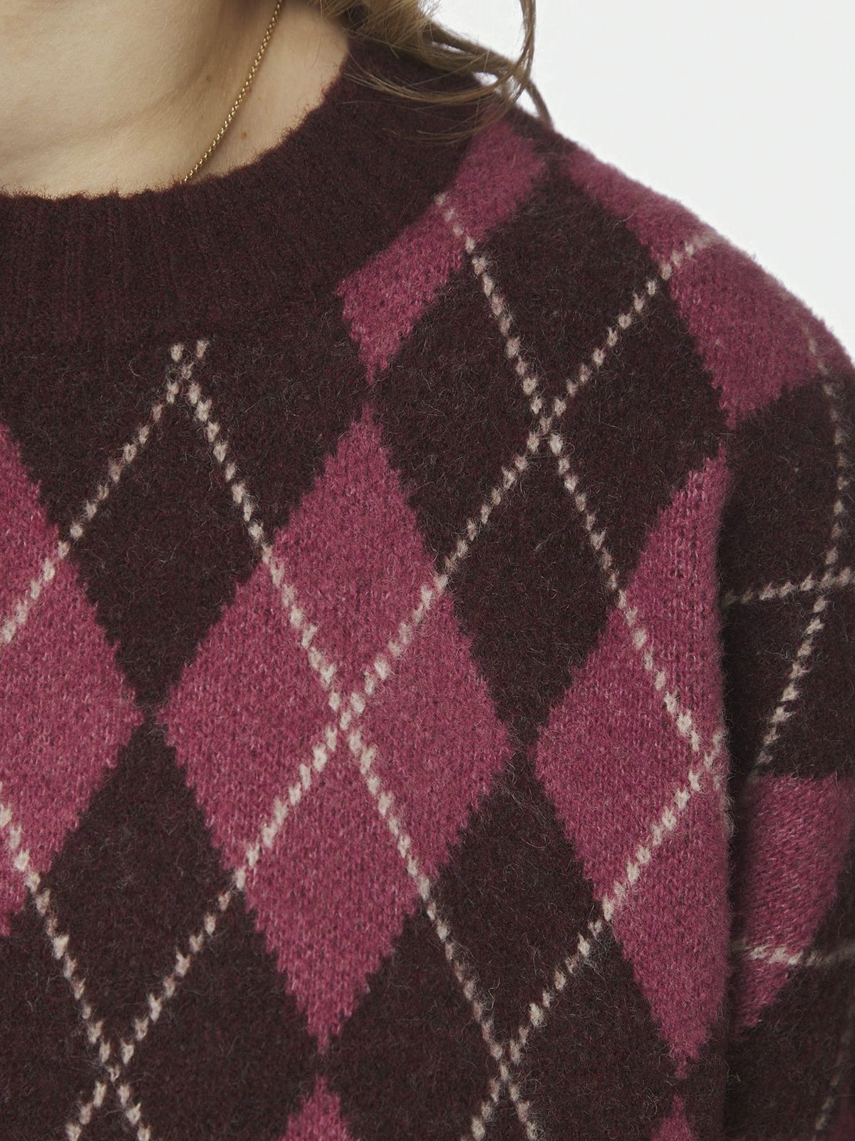 Pullover Kick Check Knit Wine Pullover Neo Noir