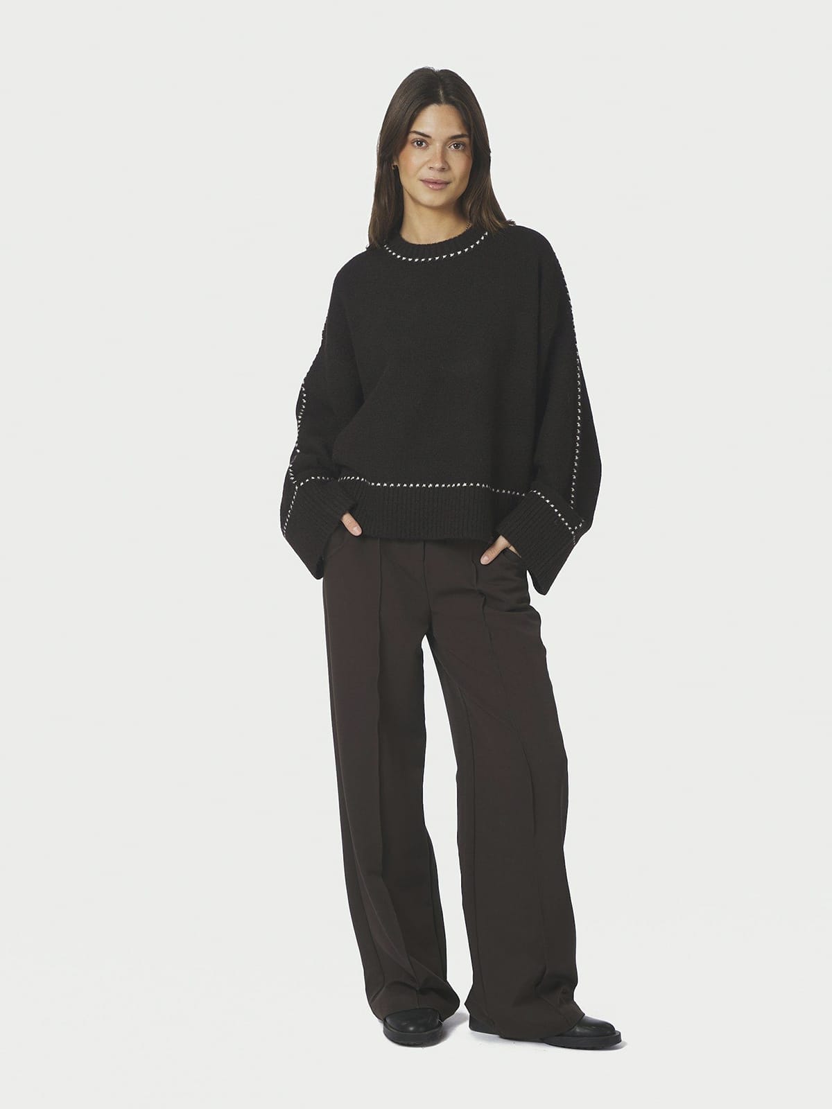 Pullover Roeme Knit Stitch Dark brown Pullover Neo Noir