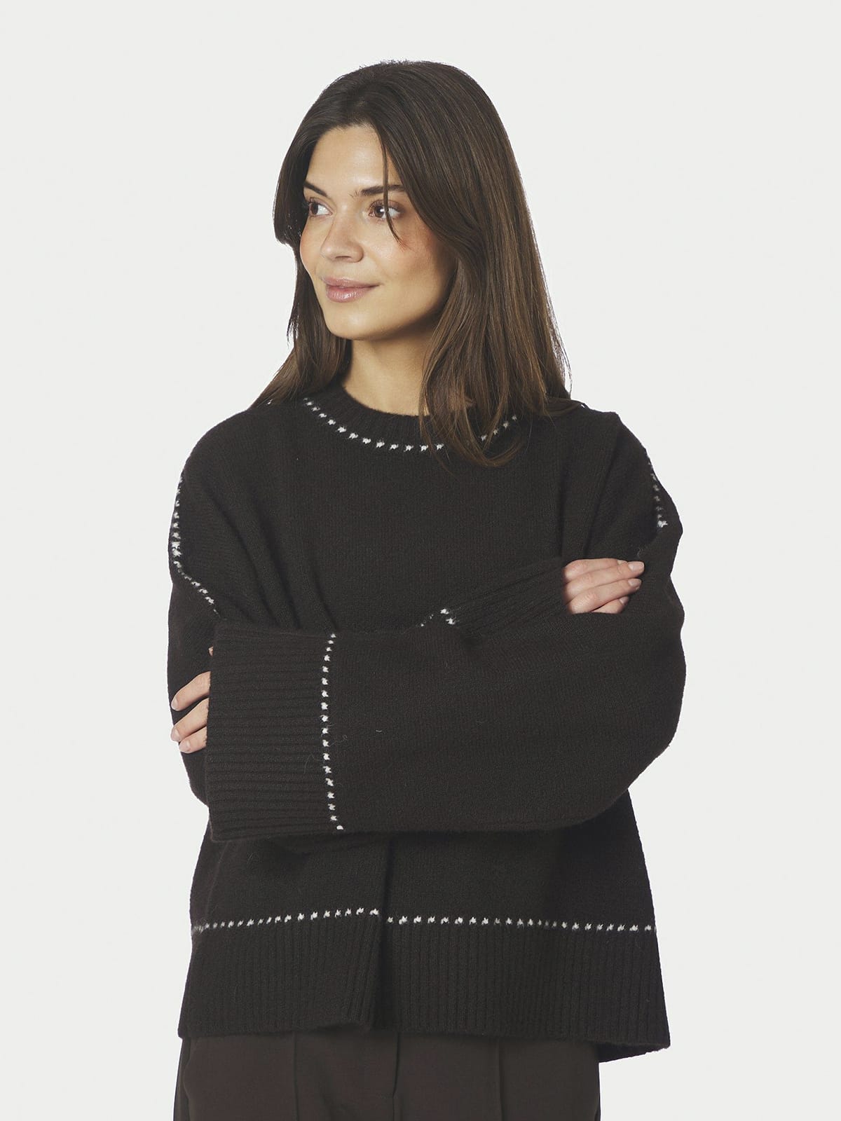 Pullover Roeme Knit Stitch Dark brown Pullover Neo Noir