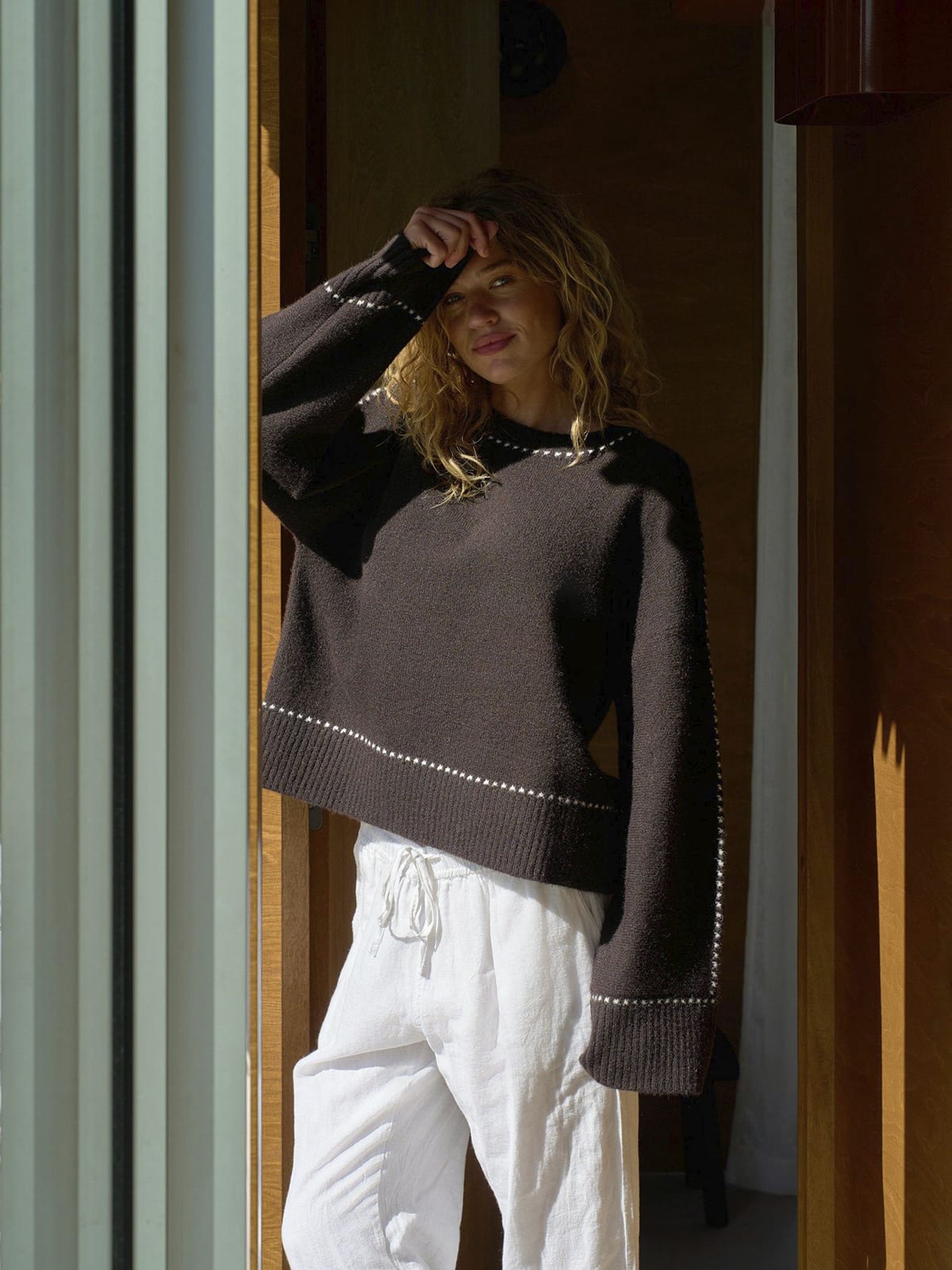 Pullover Roeme Knit Stitch Dark brown Pullover Neo Noir