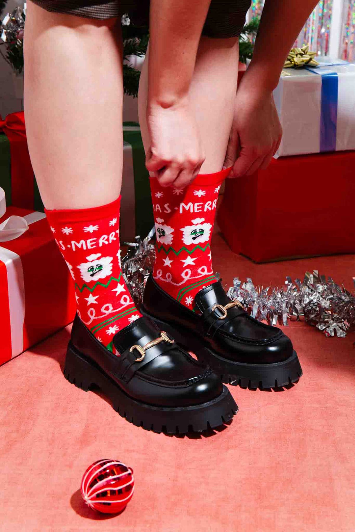 Socken XMAS Santa Socken Eat my Socks