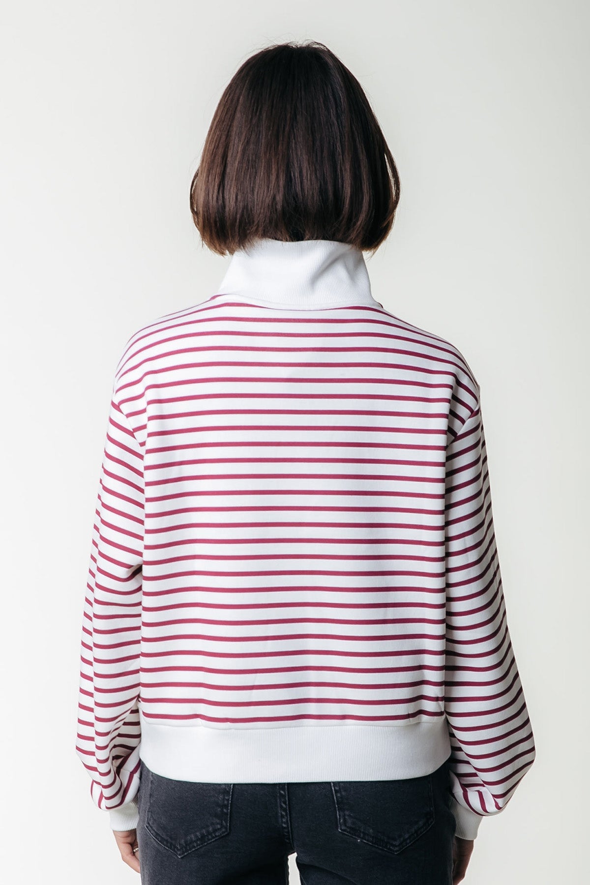 Sweatshirt Striped Relaxed Zip Sweat Off white Sweatshirt Colourful Rebel
