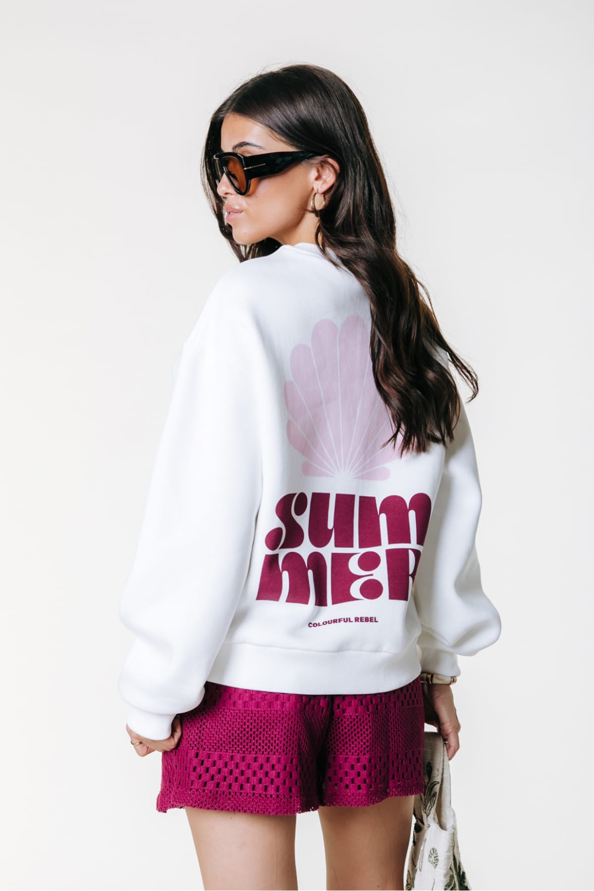 Sweatshirt Summer Shell Dropped Shoulder Standard white Sweatshirt Colourful Rebel