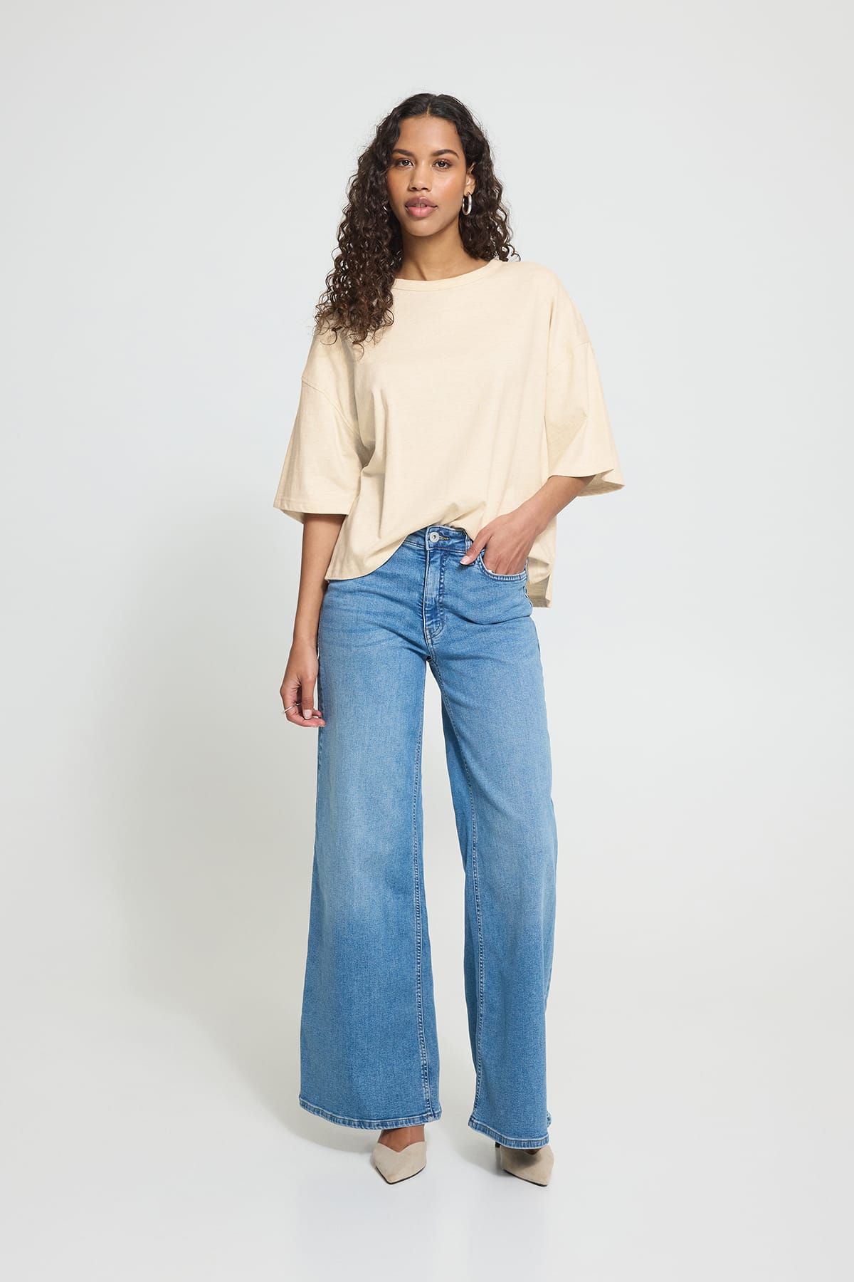 T-Shirt IHPALMER EX LOOSE SS Birch Melange T-Shirt ICHI
